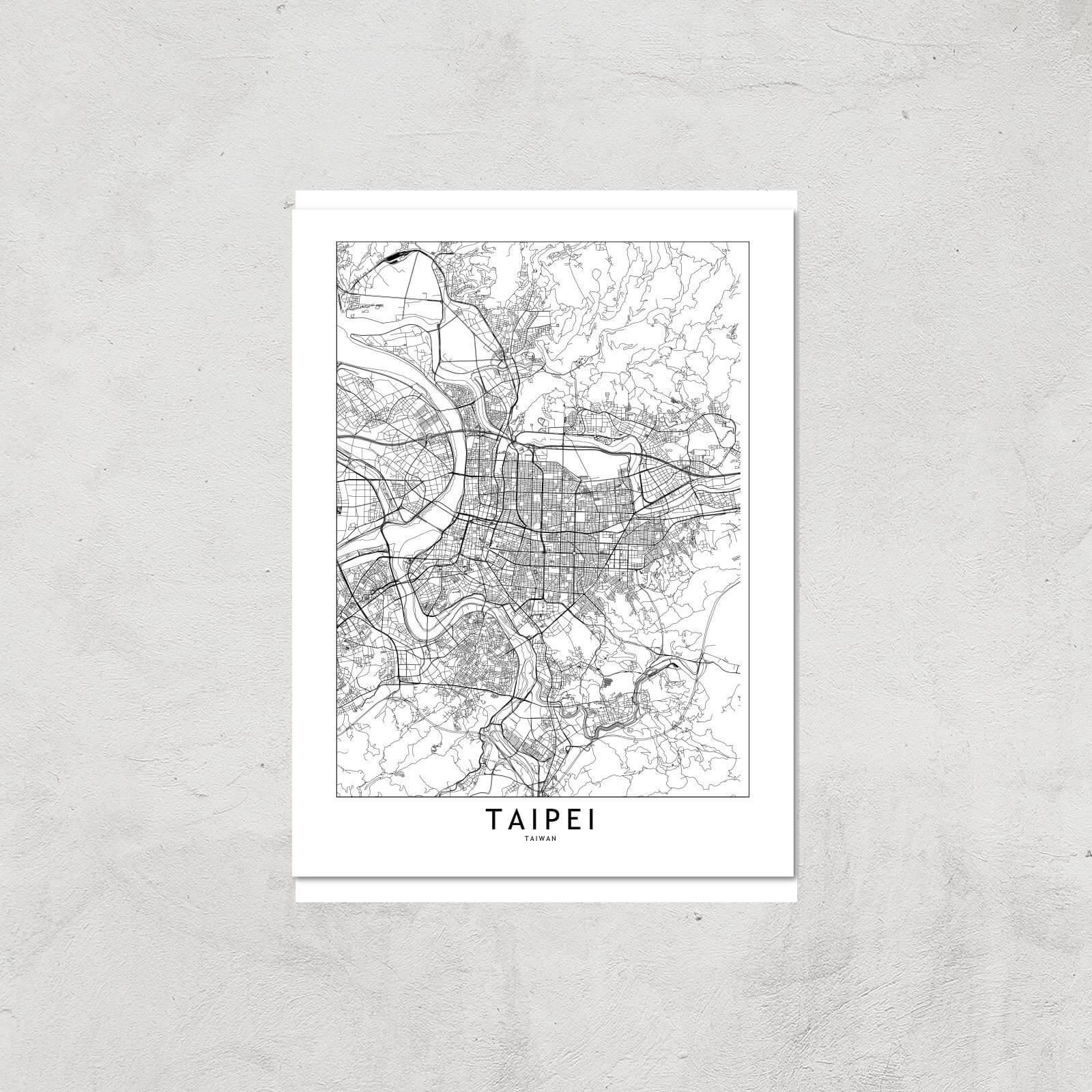 Taipei Light City Map Giclee Art Print - A3 - Print Only