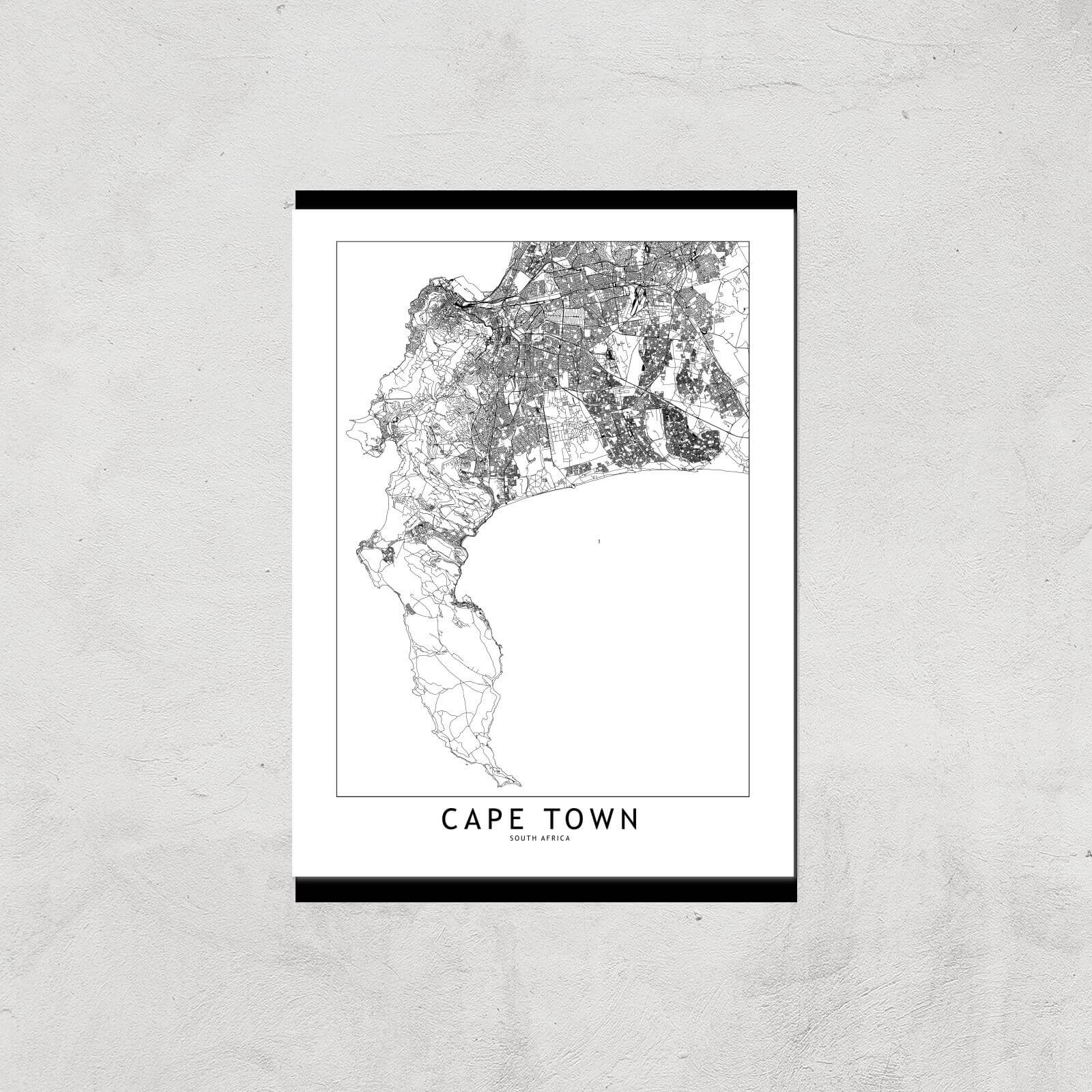 Cape Town Light City Map Giclee Art Print - A4 - Print Only