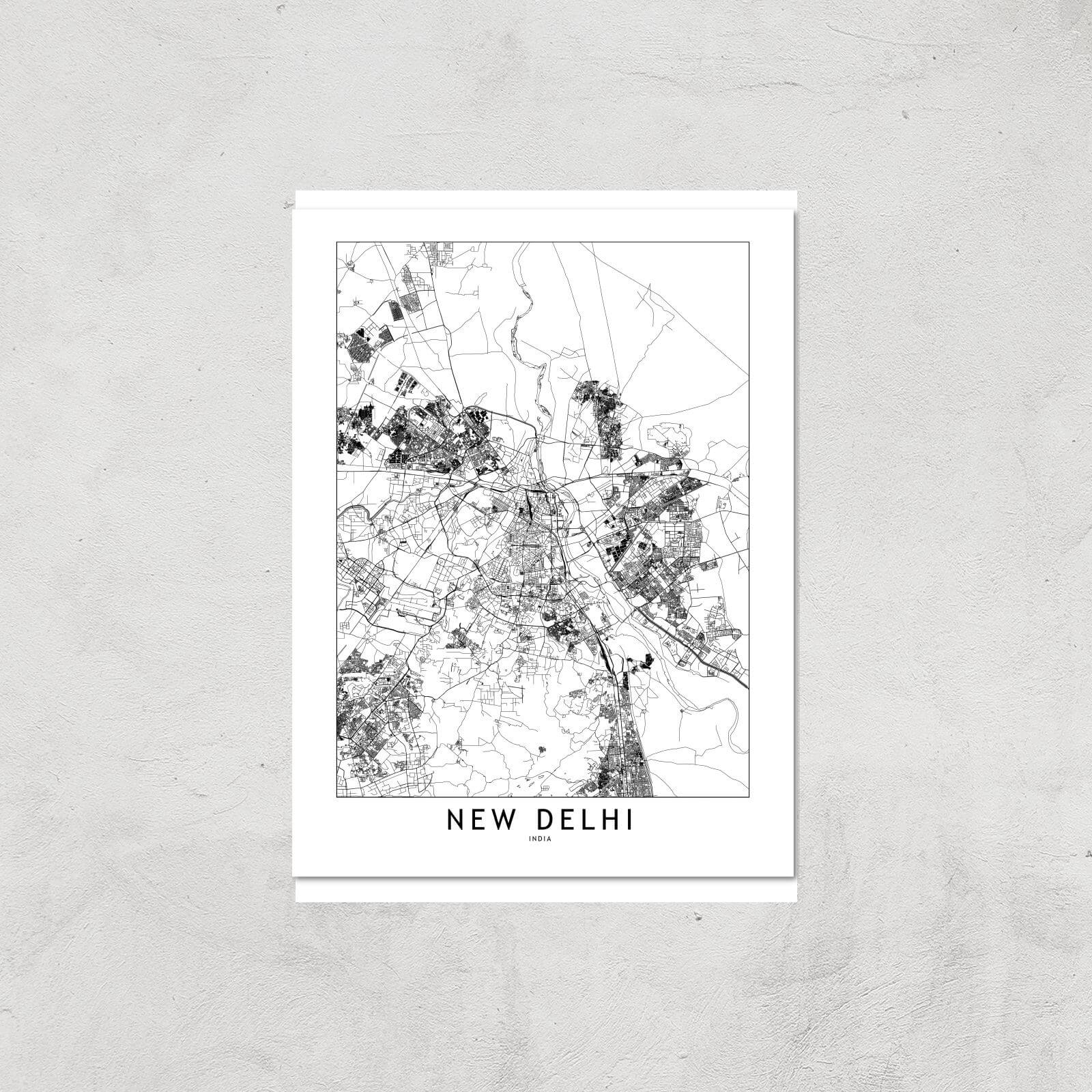 New Delhi Light City Map Giclee Art Print - A3 - Print Only