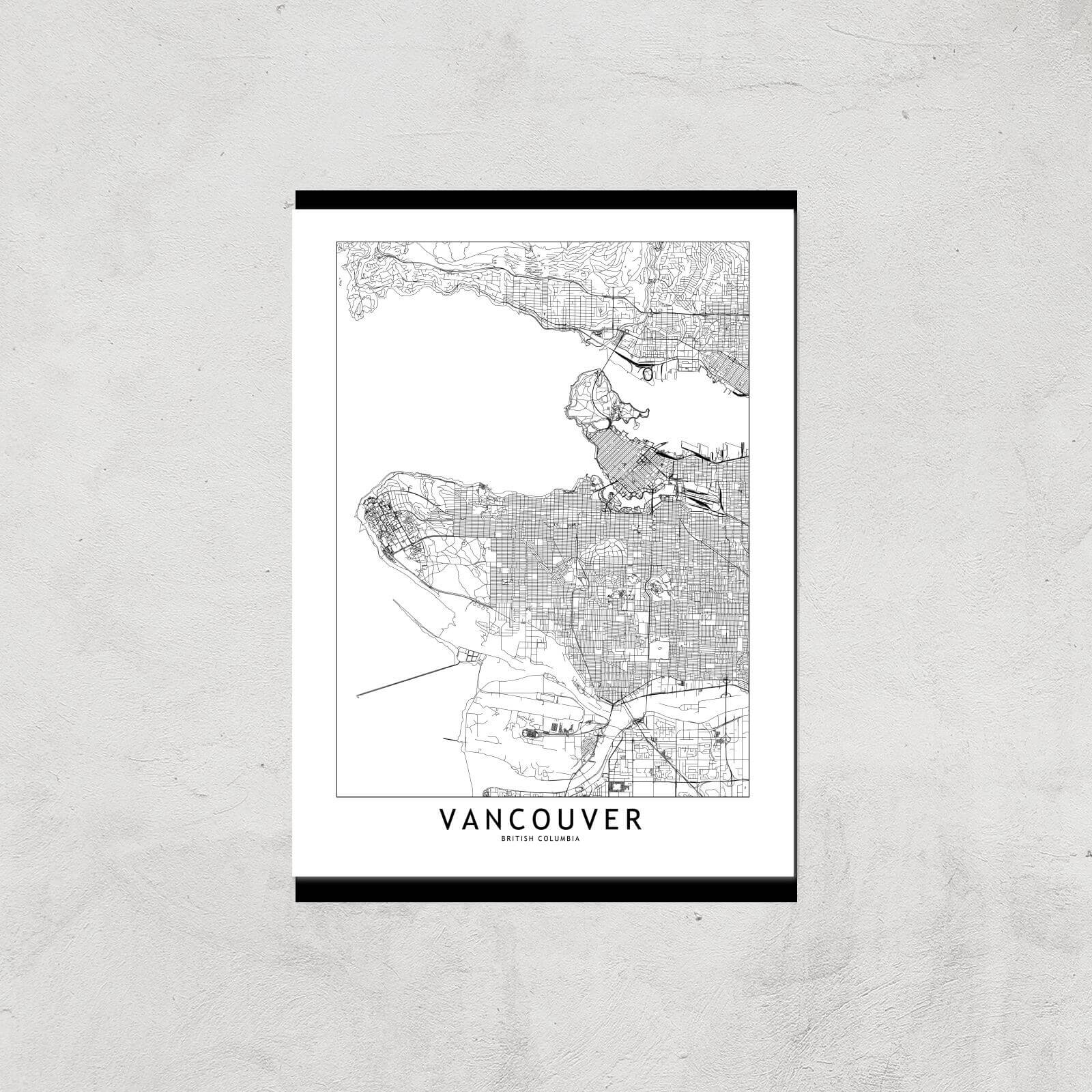 Vancouver Light City Map Giclee Art Print - A4 - Print Only