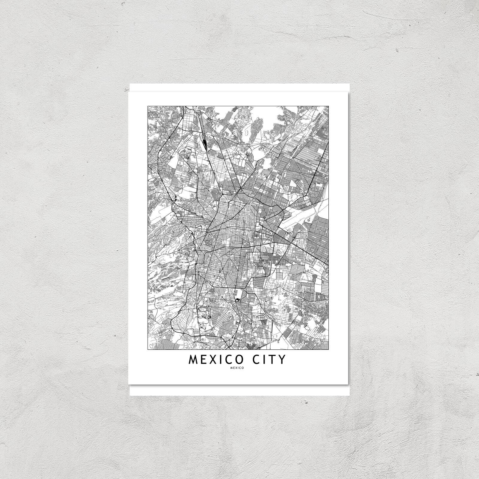 Mexico Light City Map Giclee Art Print - A3 - Print Only