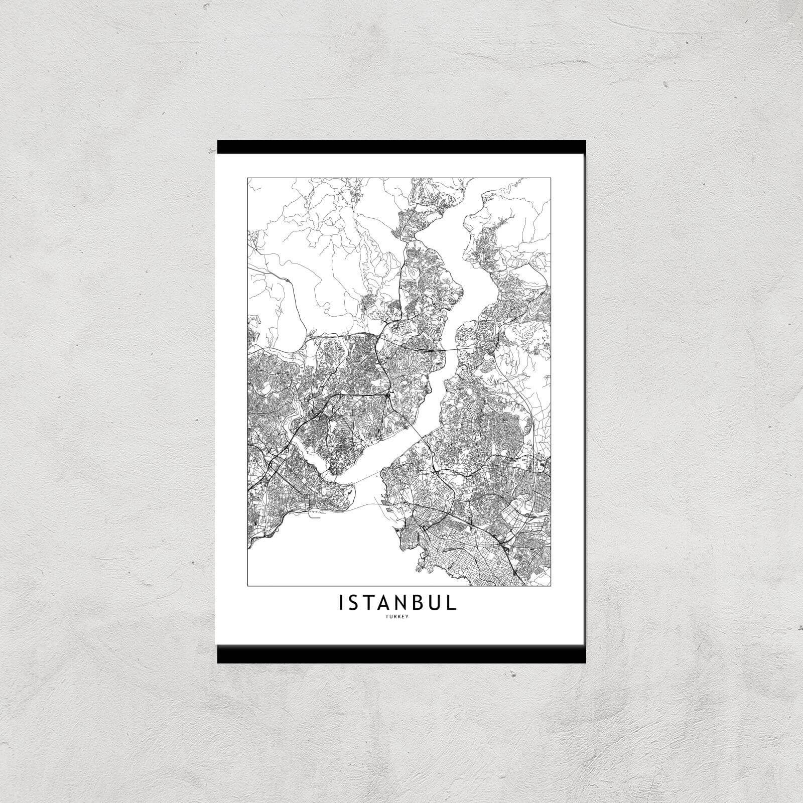 Istanbul Light City Map Giclee Art Print - A3 - Print Only