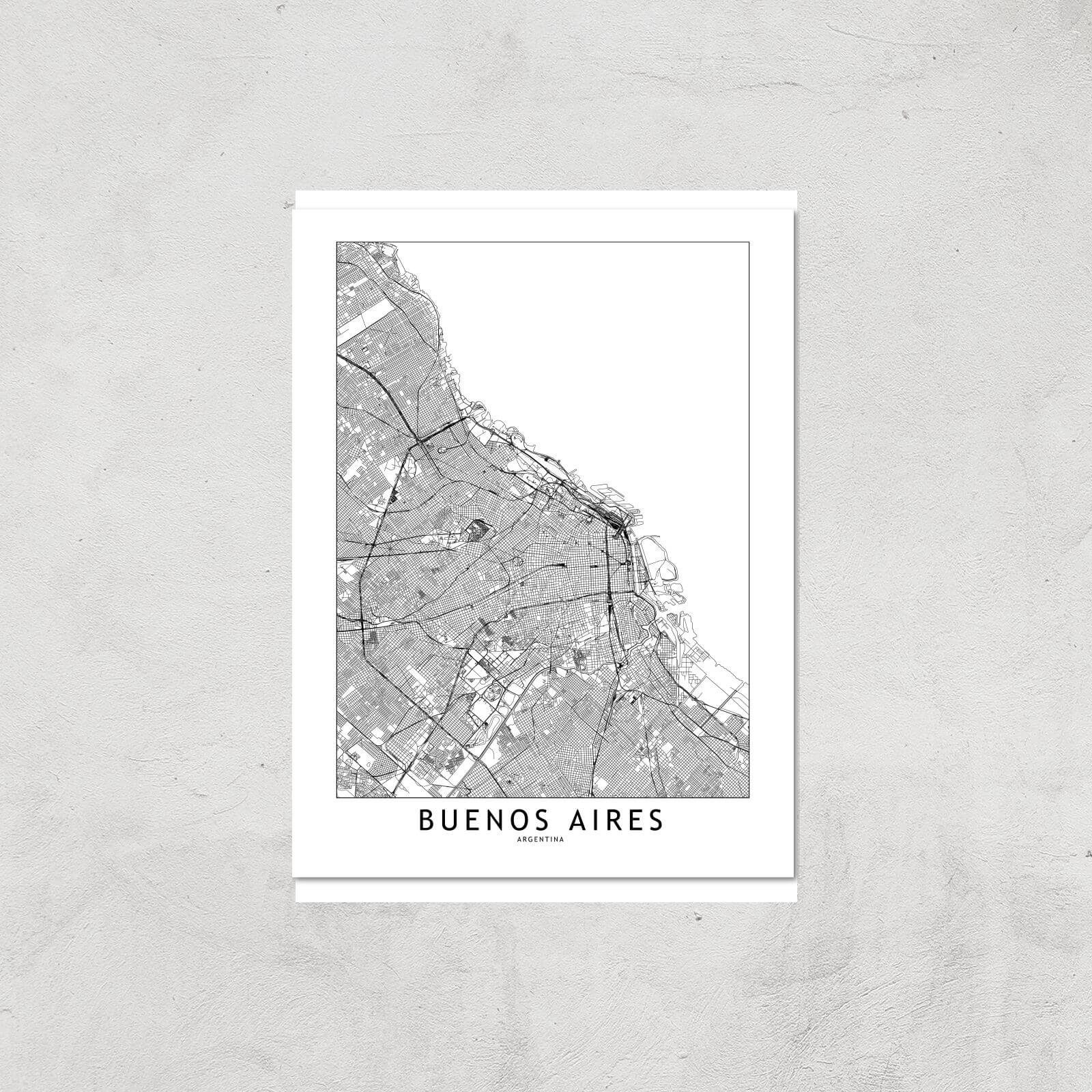 Buenos Aires Light City Map Giclee Art Print - A4 - Print Only