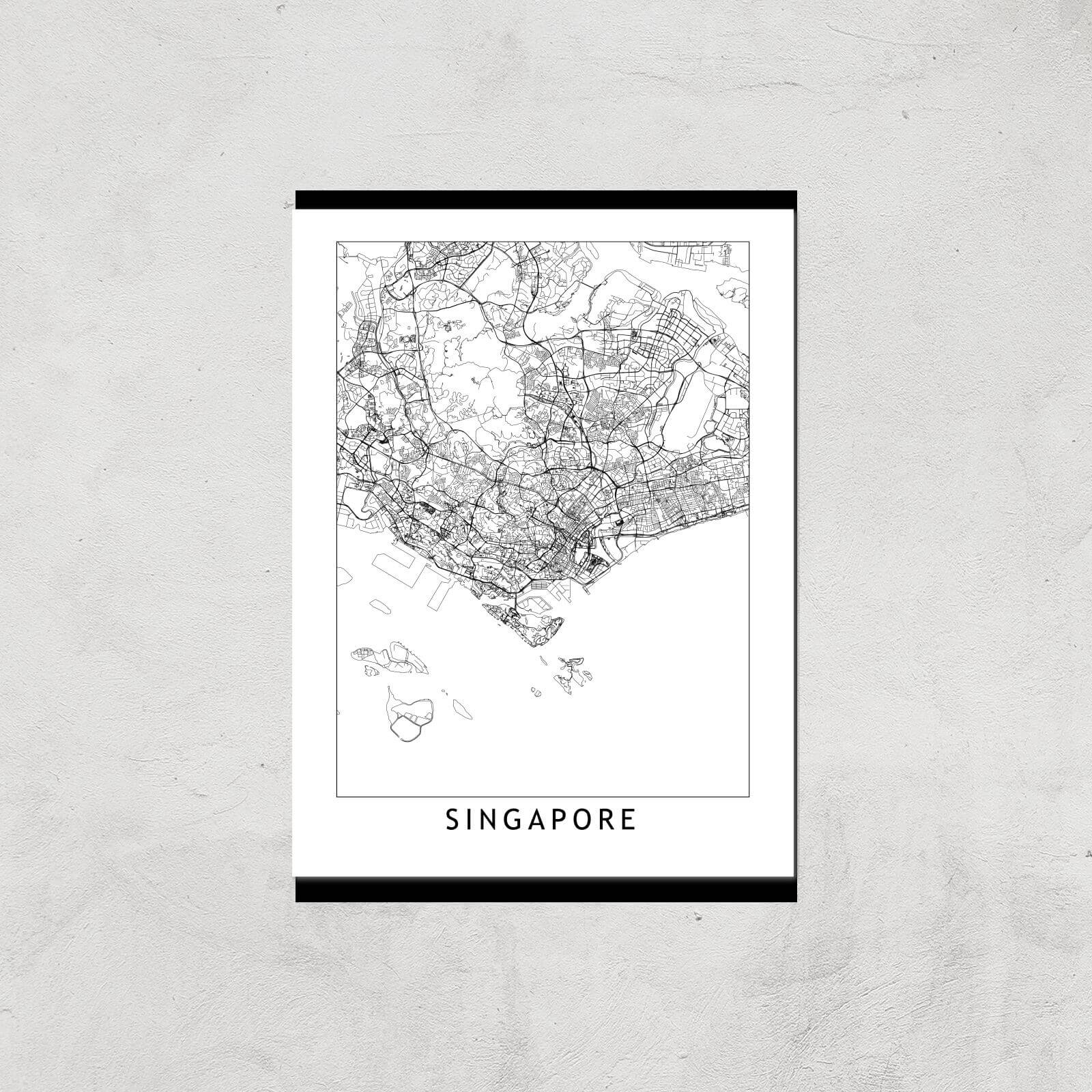 Singapore Light City Map Giclee Art Print - A4 - Print Only