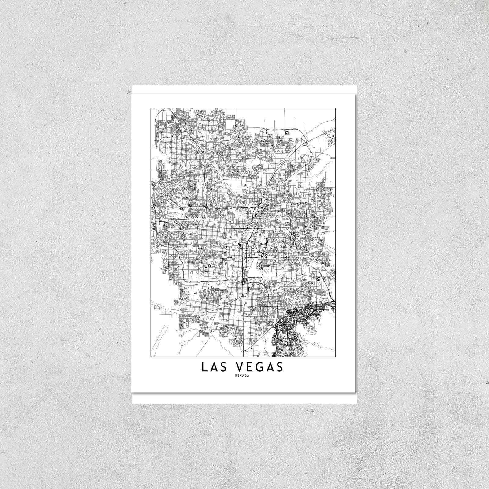 Las Vegas Light City Map Giclee Art Print - A3 - Print Only