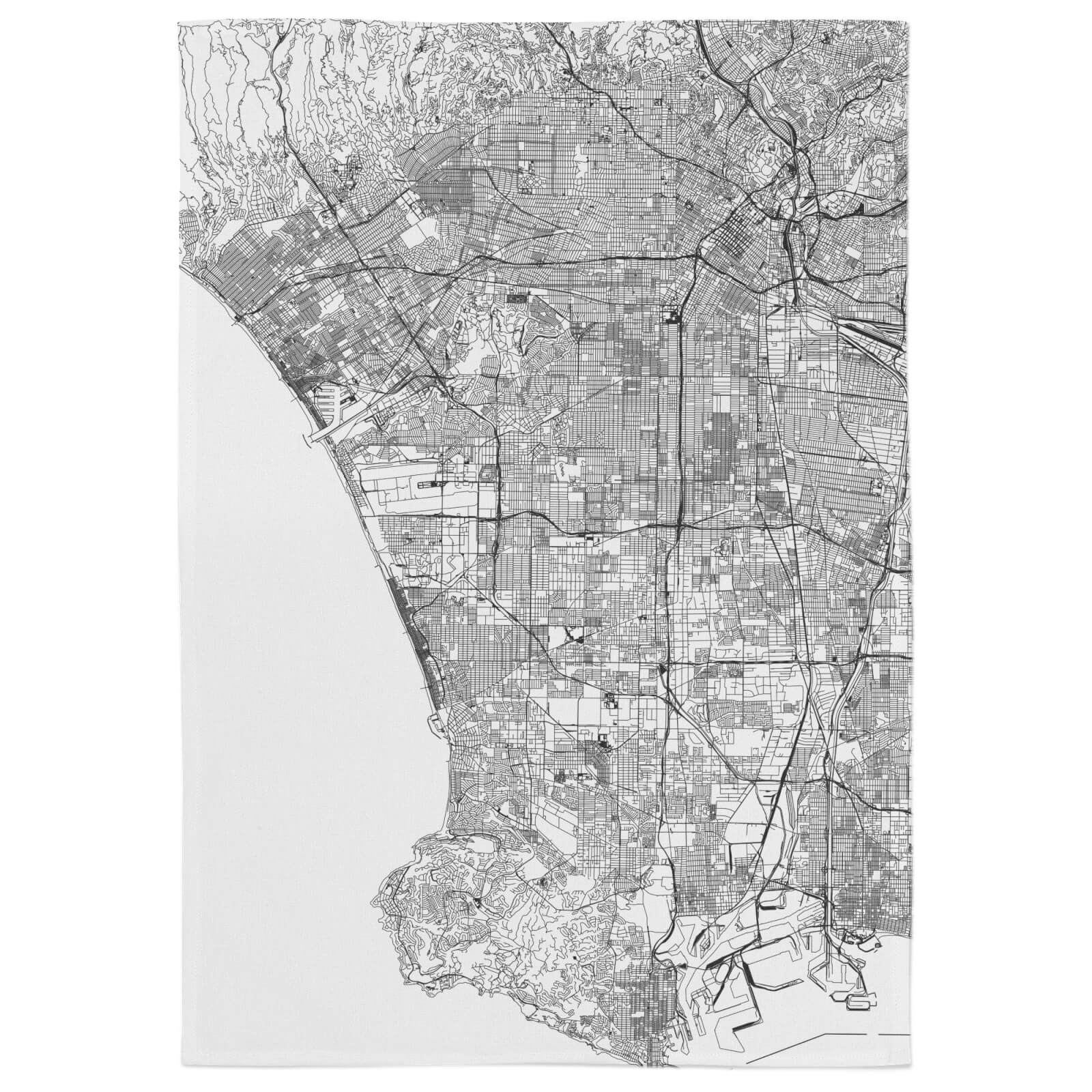 Los Angles City Map Tea Towel