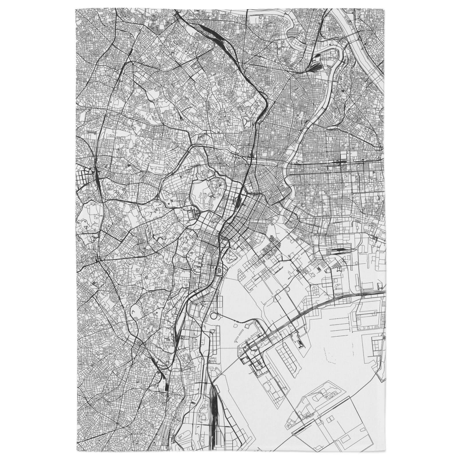 Tokyo City Map Tea Towel