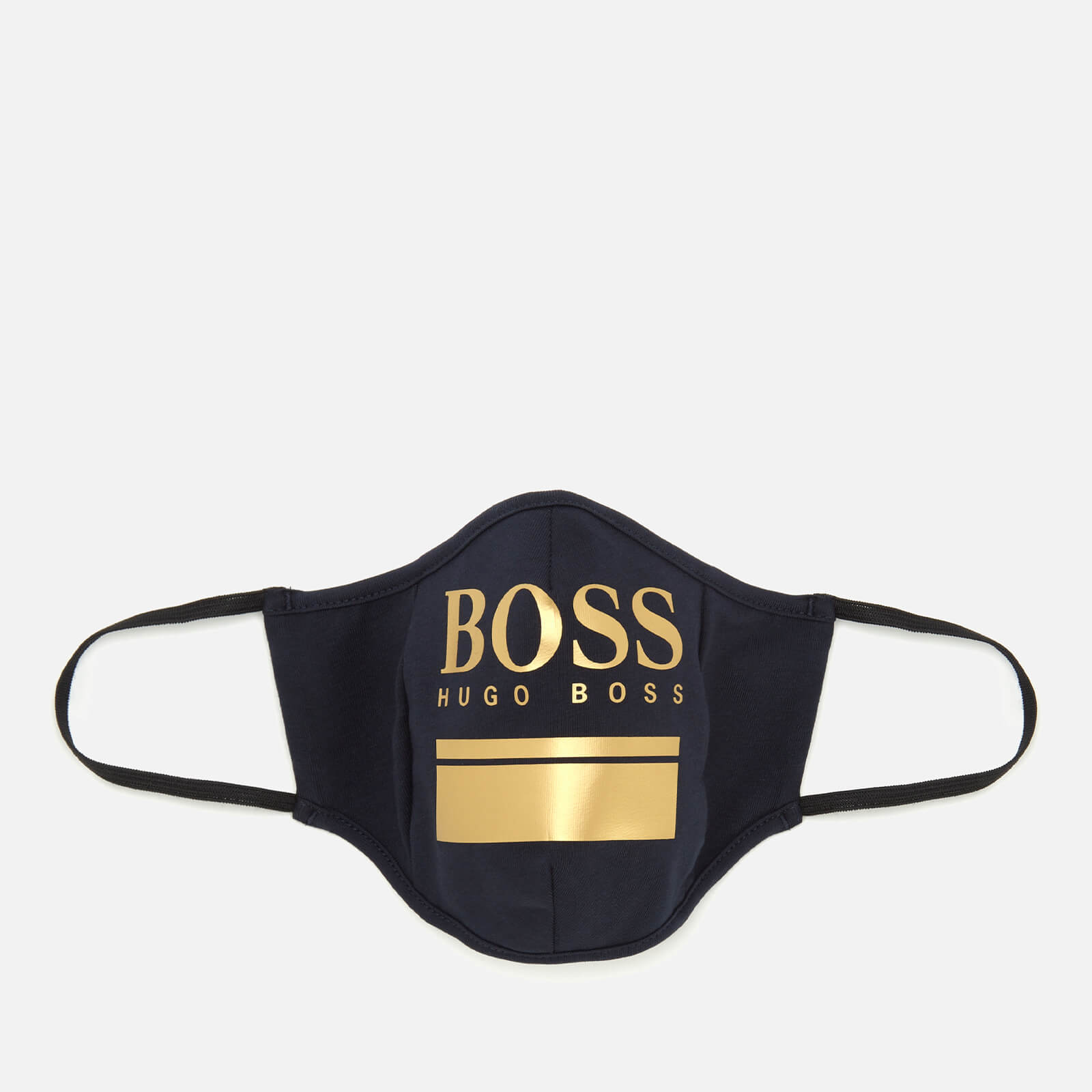 BOSS Hugo Boss Men's Gold Logo Print Face Mask - Navy/Gold - M