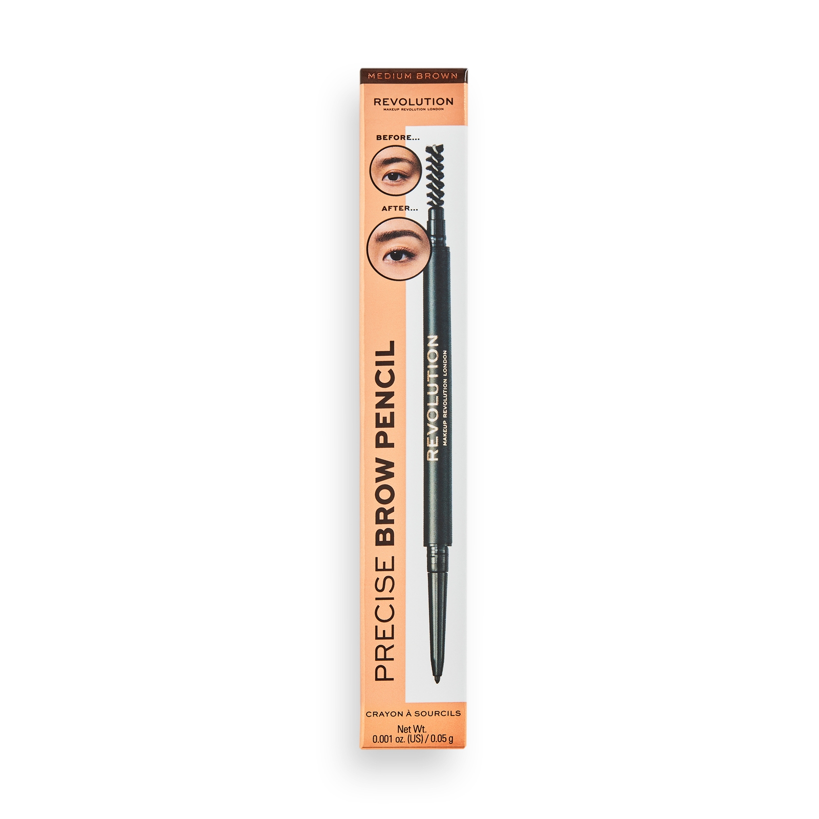 Thumbnail - Makeup Revolution Precise Brow Pencil 0.05g (Various Shades) - Medium Brown