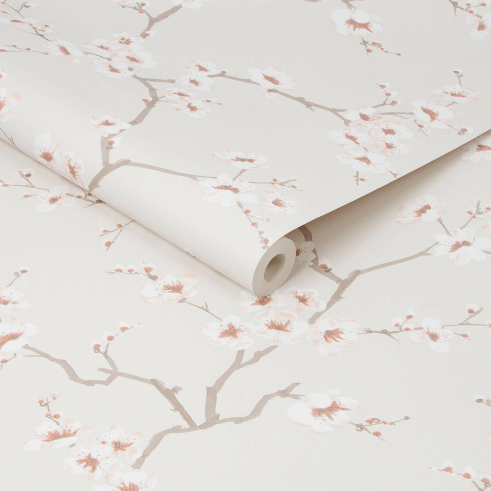 Fresco Burnt Orange Apple Blossom Wallpaper