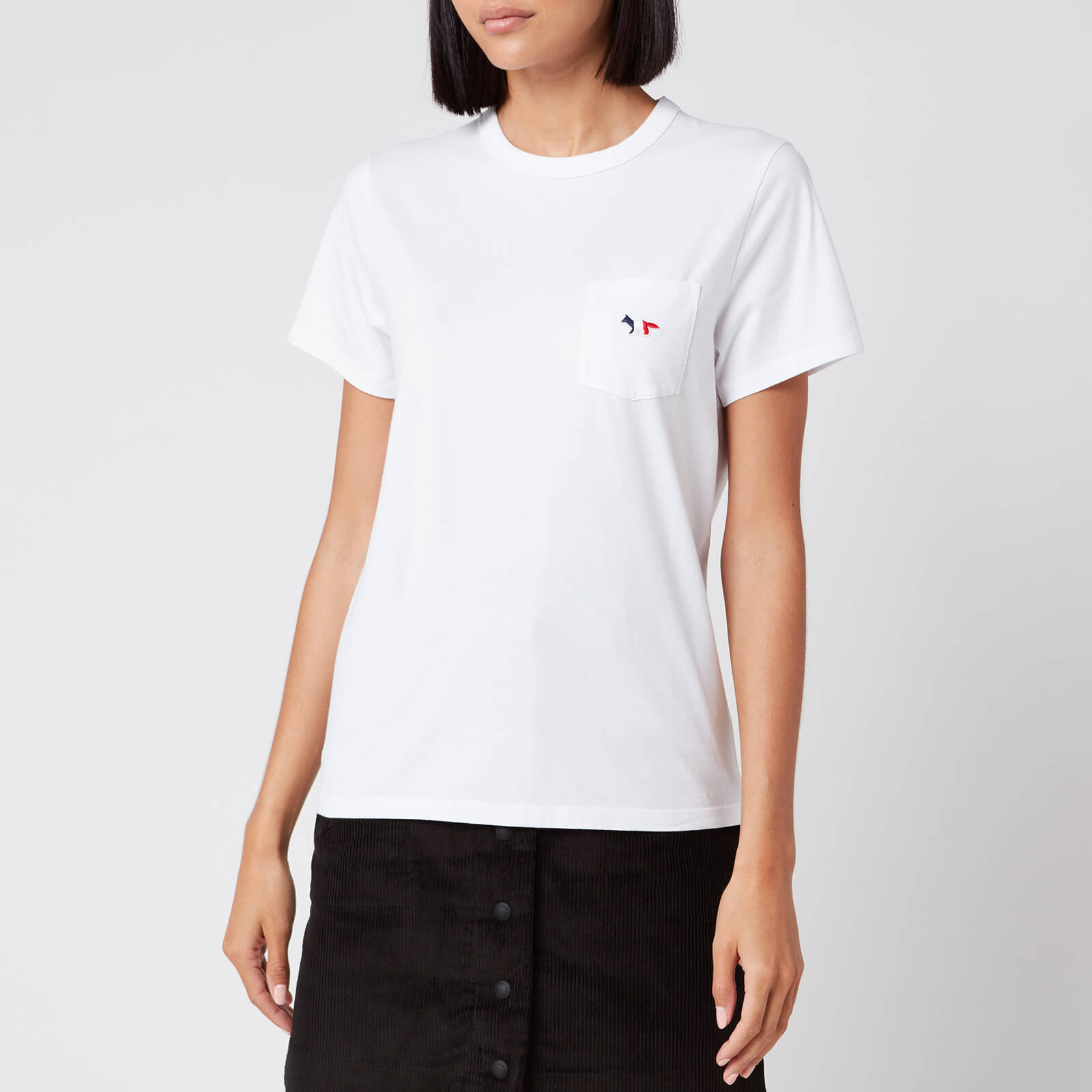 Maison Kitsuné Women's T-Shirt Tricolor Fox Patch - White - M