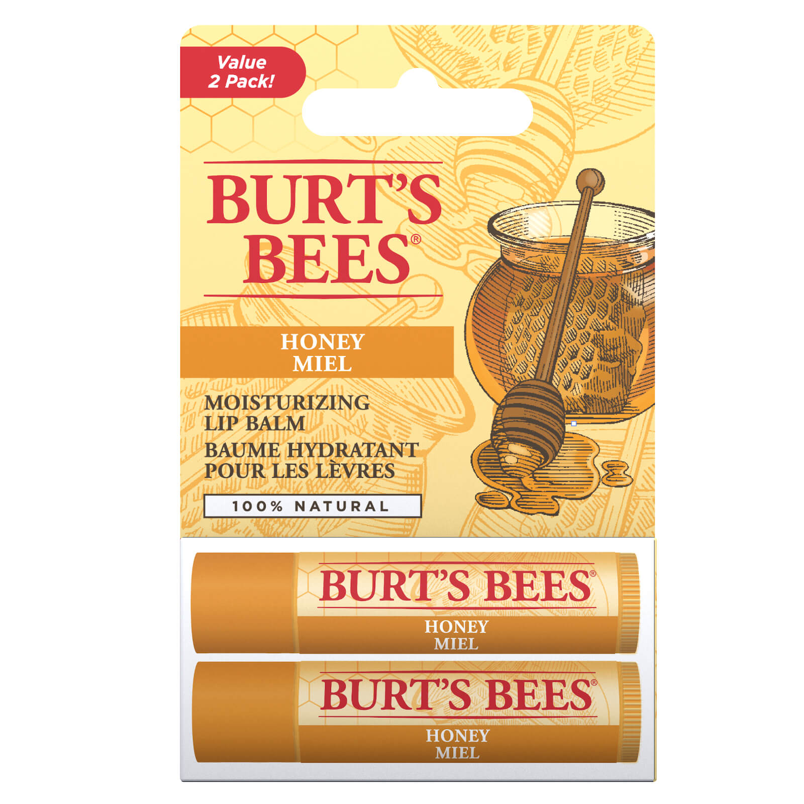 Burt's Bees Honey Lip Balm Duo (Value Pack)