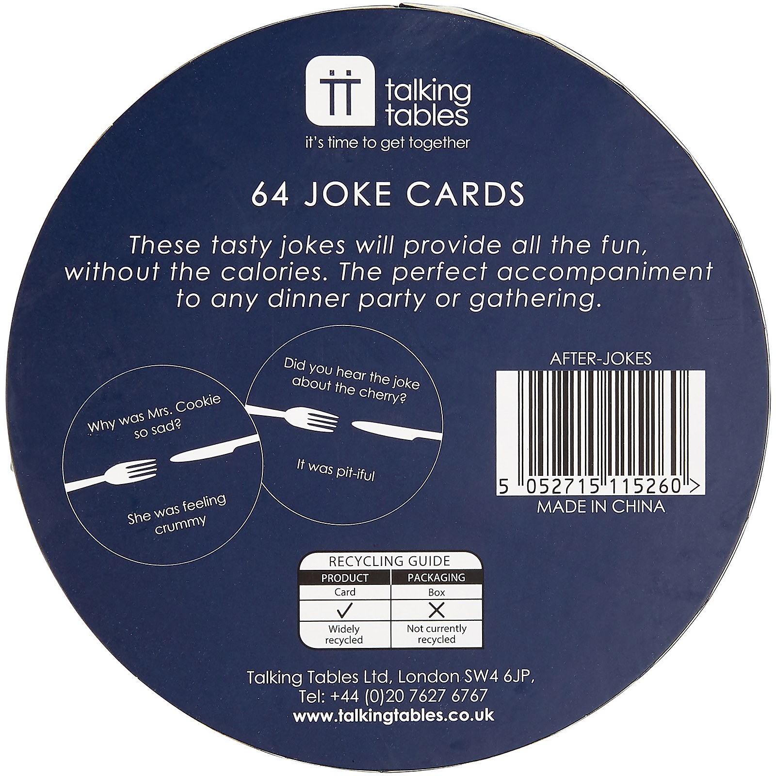 Talking Tables After Dinner Chocolate Jokes| Herren, Damen