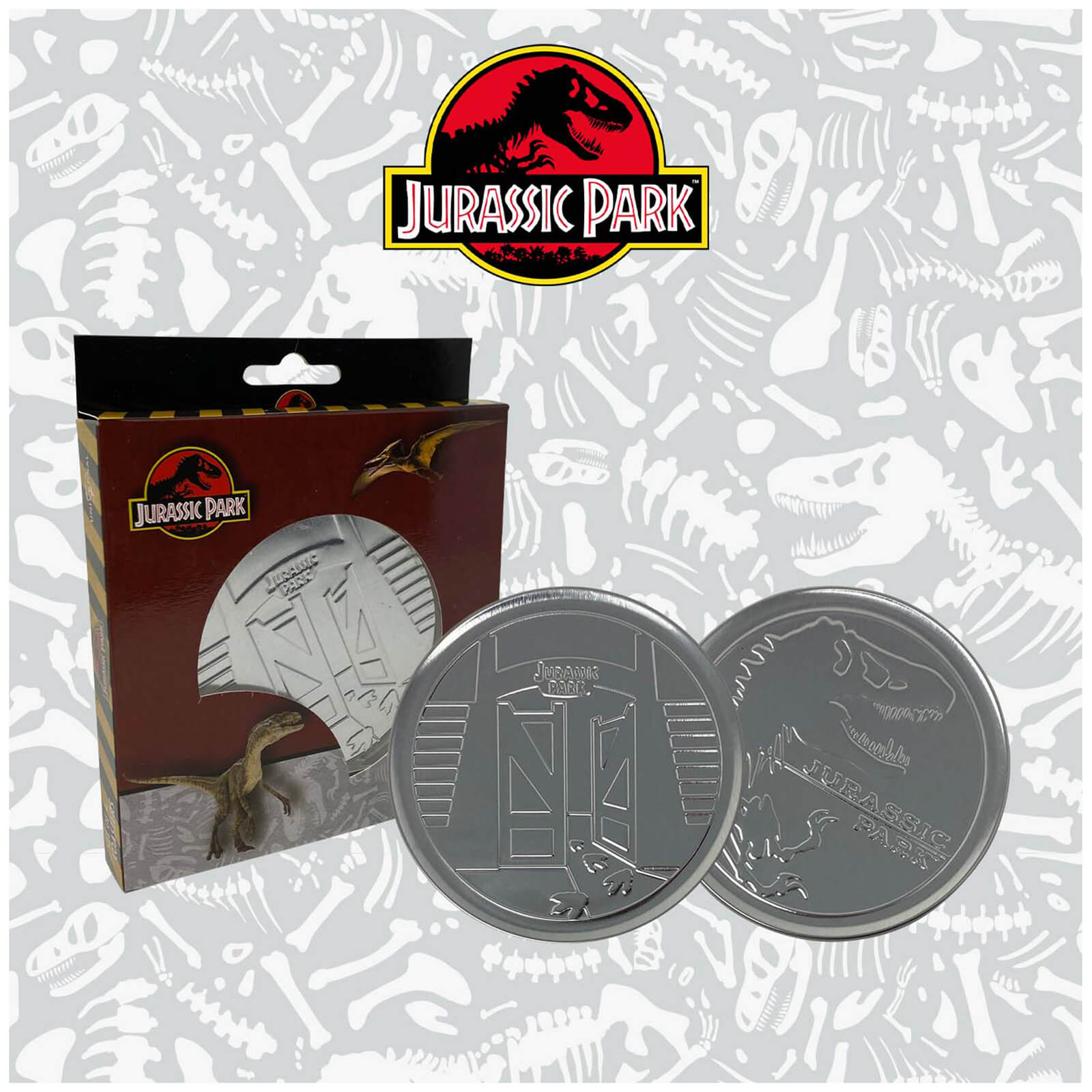 Image of Jurassic Park Metal Drinks Coasters