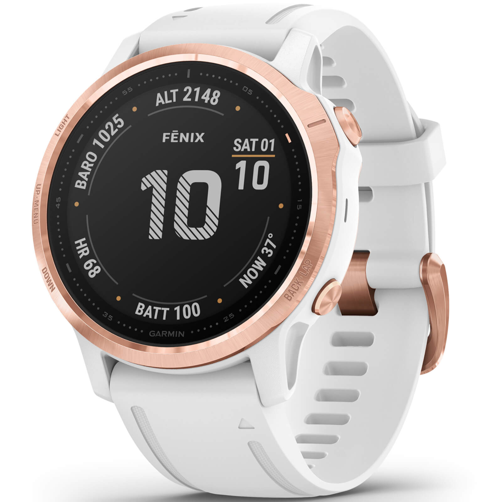 Garmin fenix 6s pro gps watch - rose gold/white