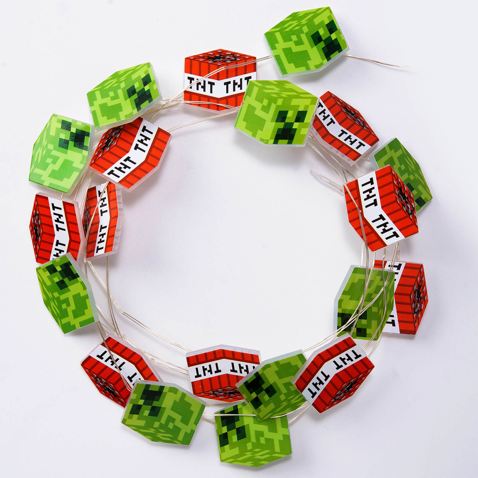 Minecraft Creeper and TNT Block String Lights