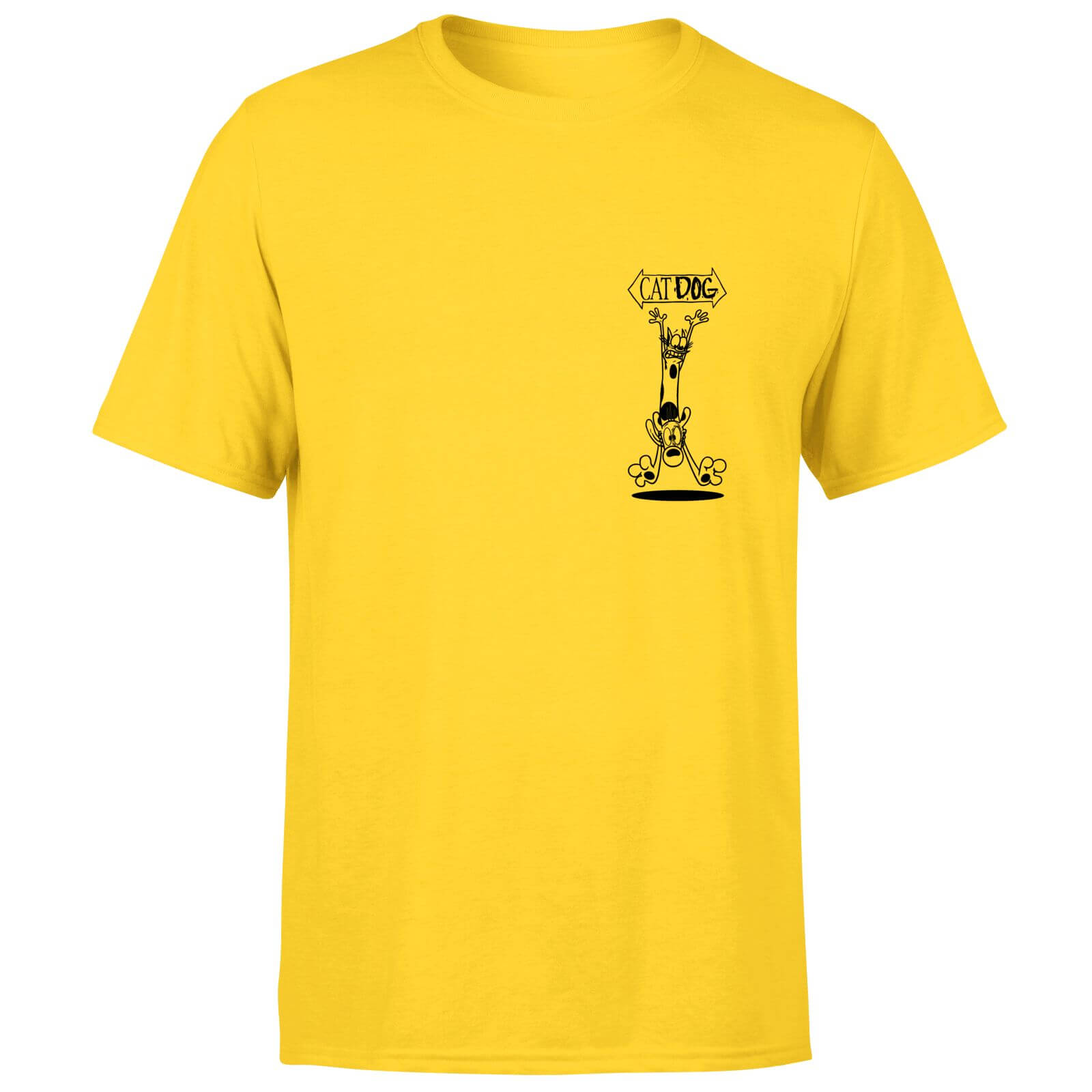 CatDog Pocket Square Unisex T-Shirt - Yellow - XS - Yellow