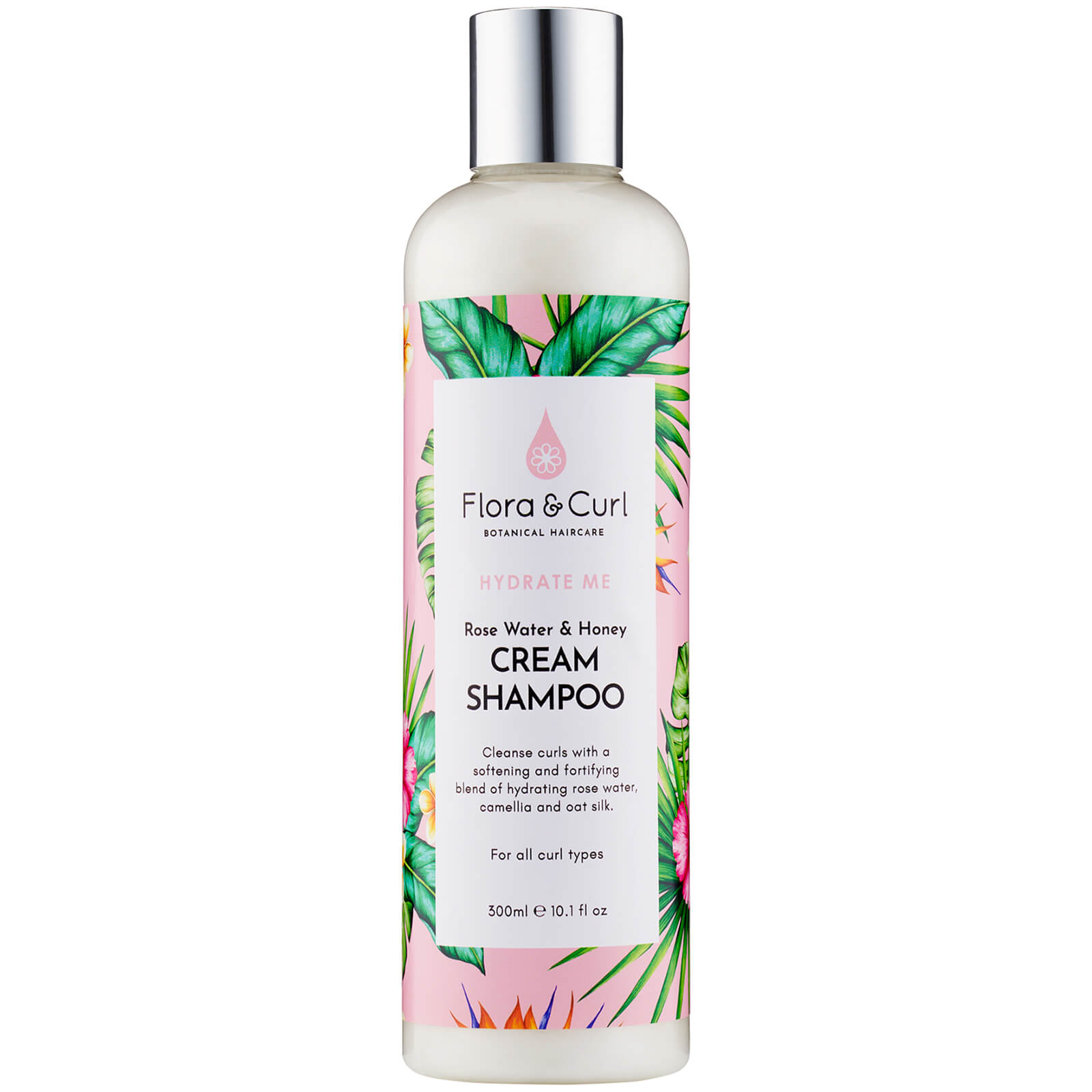 Image of Flora & Curl Rose Water & Honey Cream Shampoo 300ml