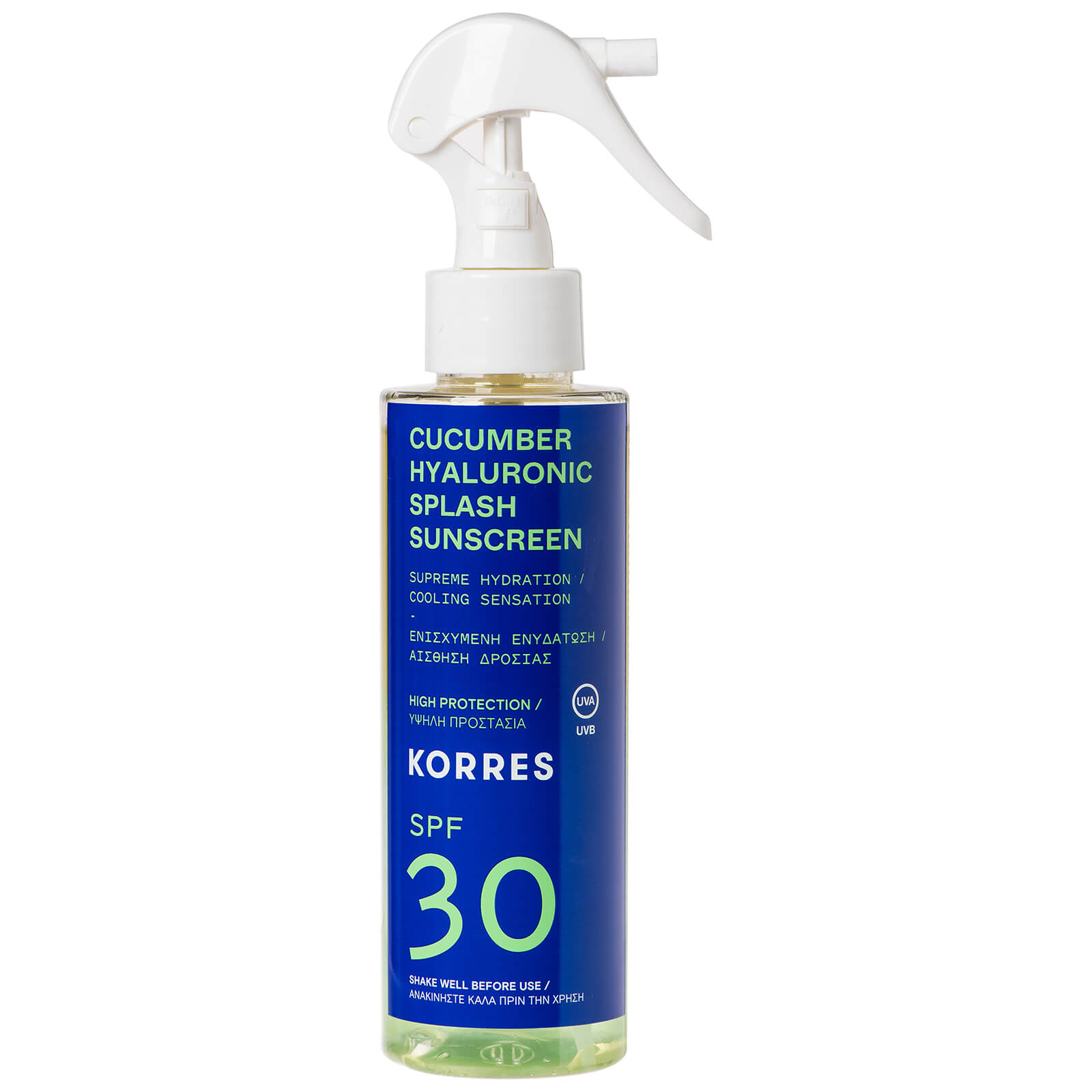 

KORRES Cucumber Hyaluronic SPF30 Splash Sunscreen 150ml