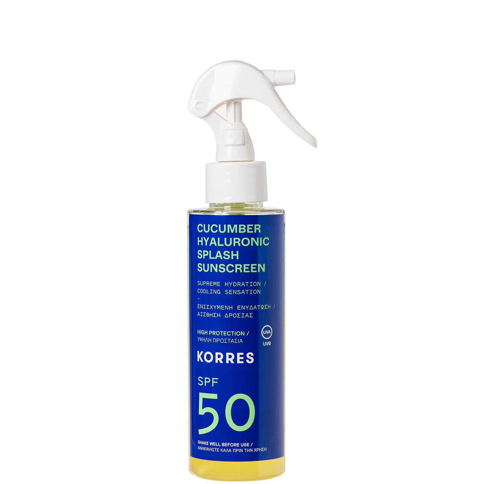 KORRES Cucumber Hyaluronic SPF50 Splash Sunscreen 150ml