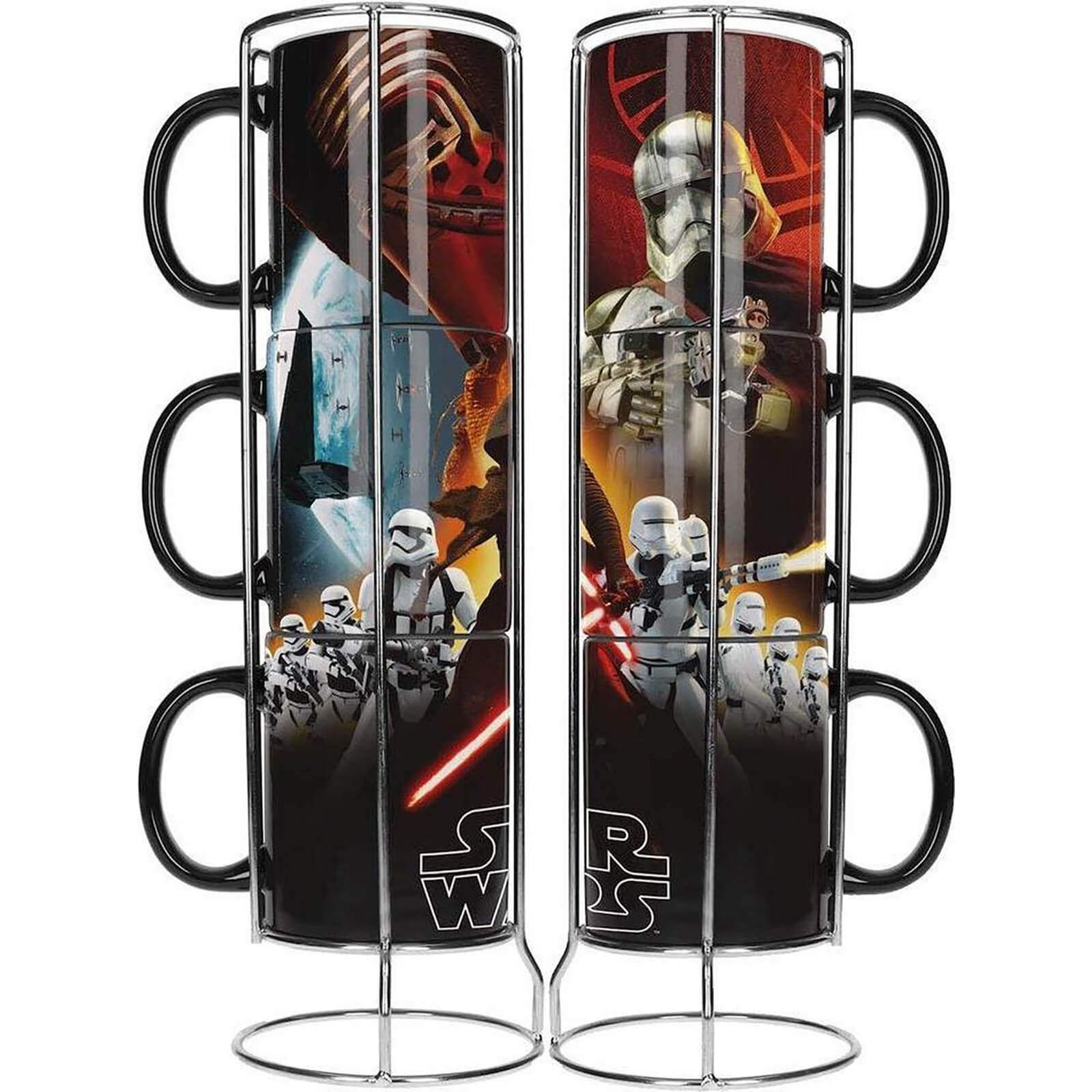 Star Wars Stackable Ceramic Mugs 3pk Black First Order E7