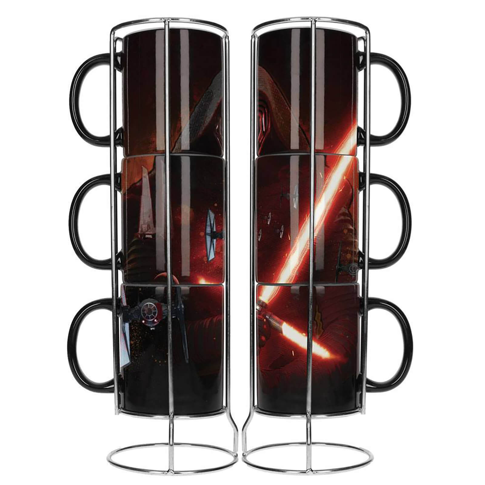 Star Wars Stackable Ceramic Mugs 3pk Kylo Lightsaber E7