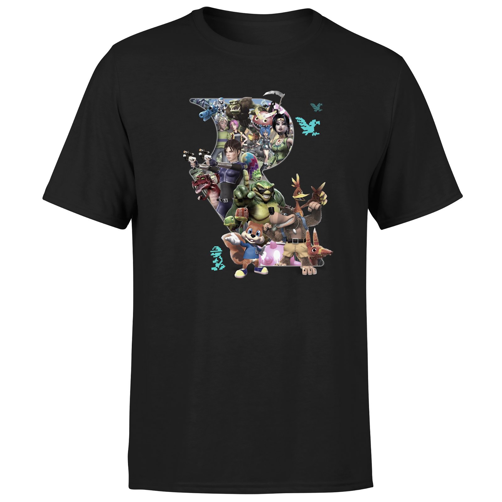 Rare All Stars Brand Rare All Stars Replay Men's T-Shirt - Black - 5XL