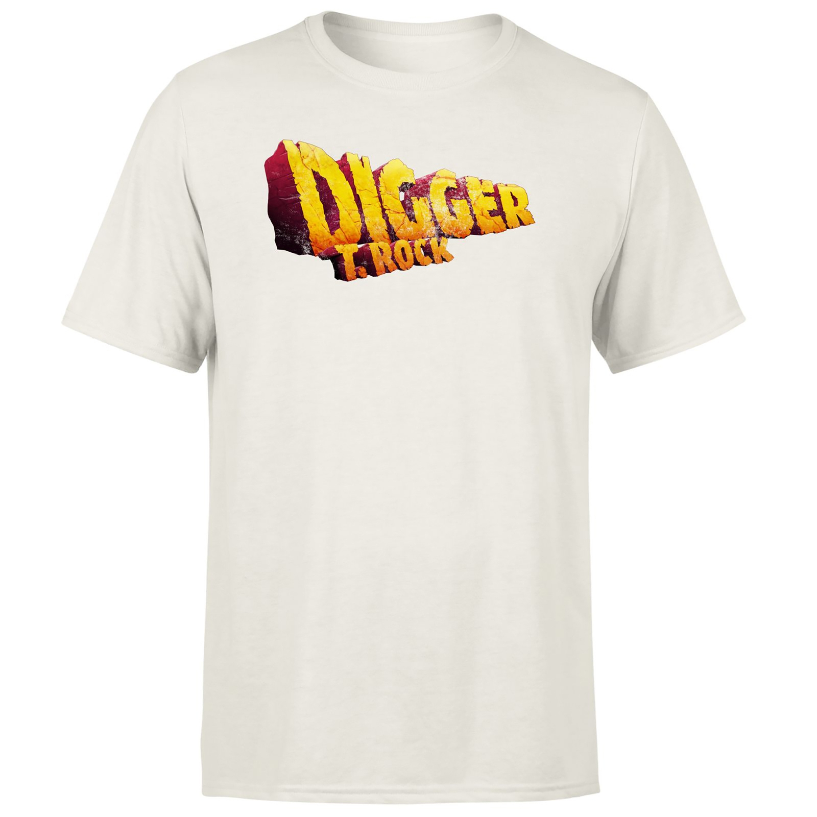 Rare All Stars Brand Digger T.Rock Men's T-Shirt - White Vintage Wash - XS - White Vintage Wash