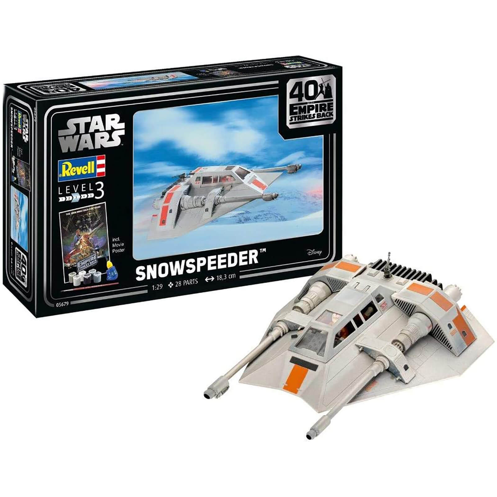 Revell Star Wars Snowspeeder (The Empire Strikes Back 40th Anniversary) Plastic Model Gift Set 1:29 