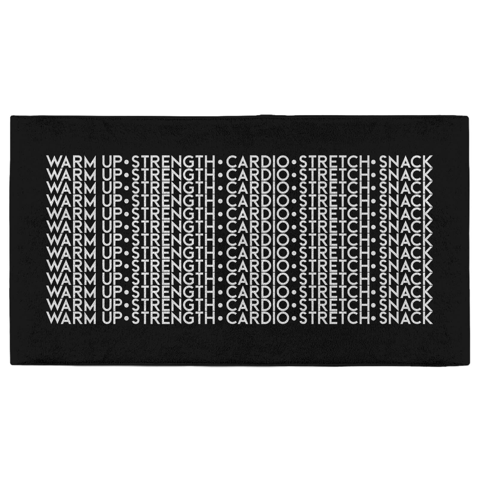 Warm Up Strength Cardio Stretch Snack White Fitness Towel