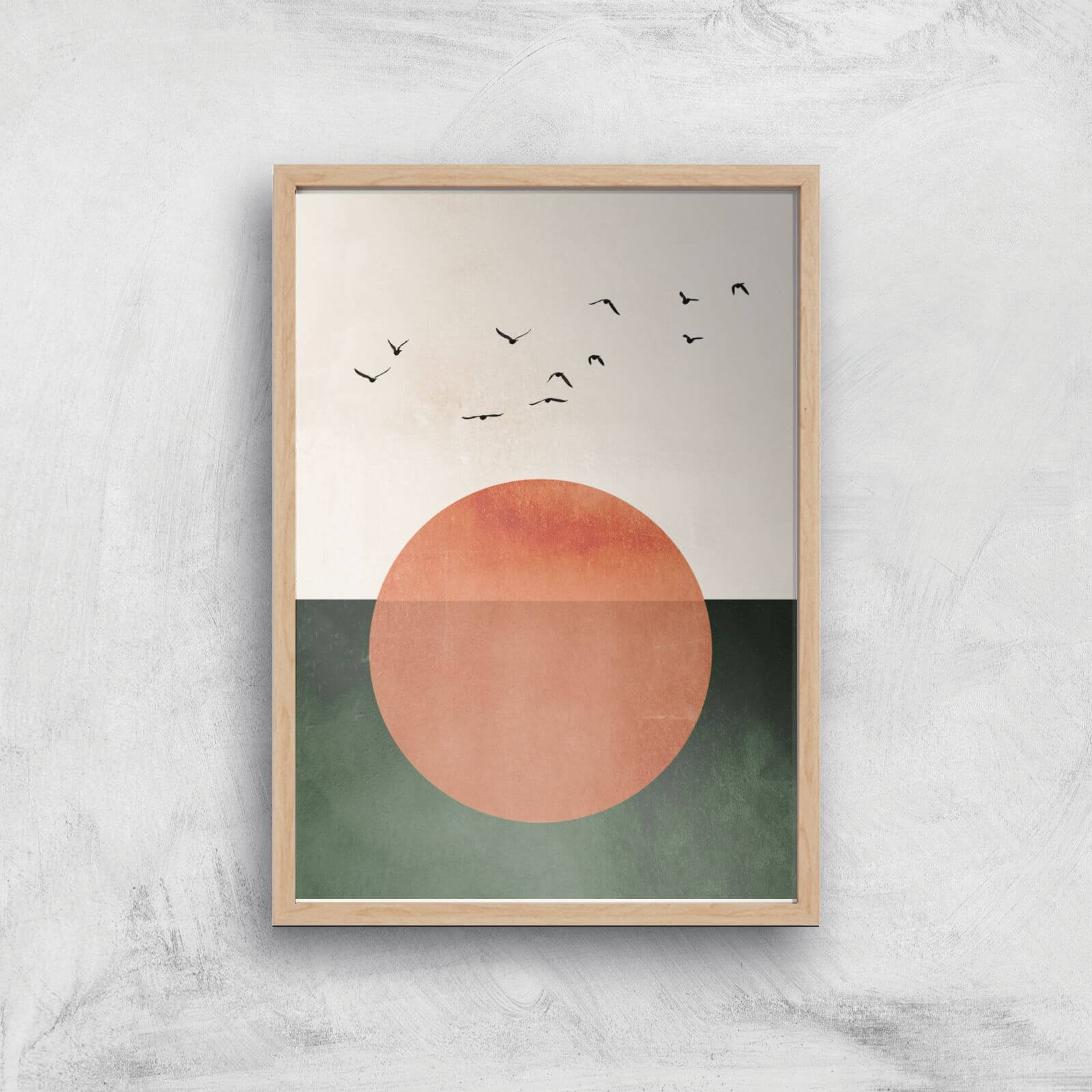 Kubistika Risig Giclee Art Print - A3 - Wooden Frame