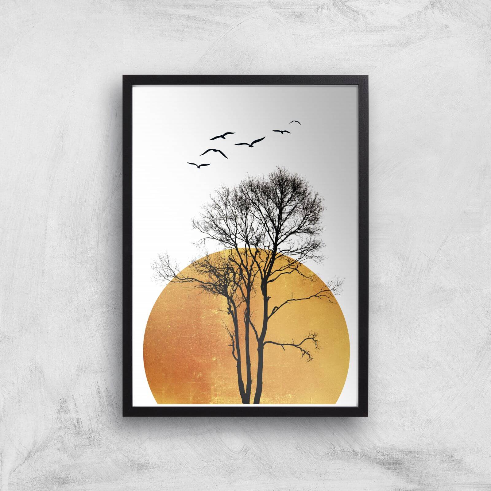 Kubistika Winter Sunrise Giclee Art Print - A3 - Black Frame