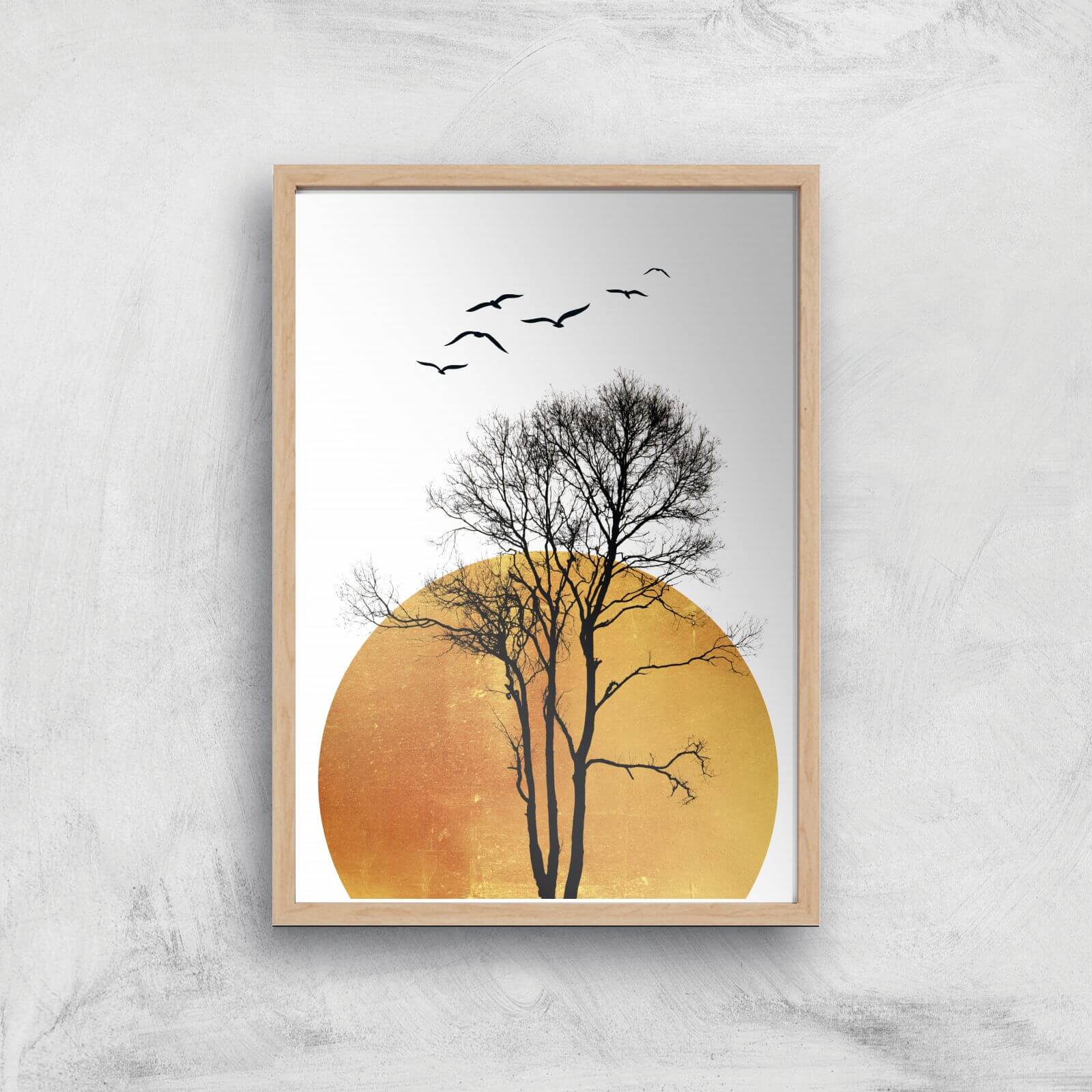 Kubistika Winter Sunrise Giclee Art Print - A2 - Wooden Frame