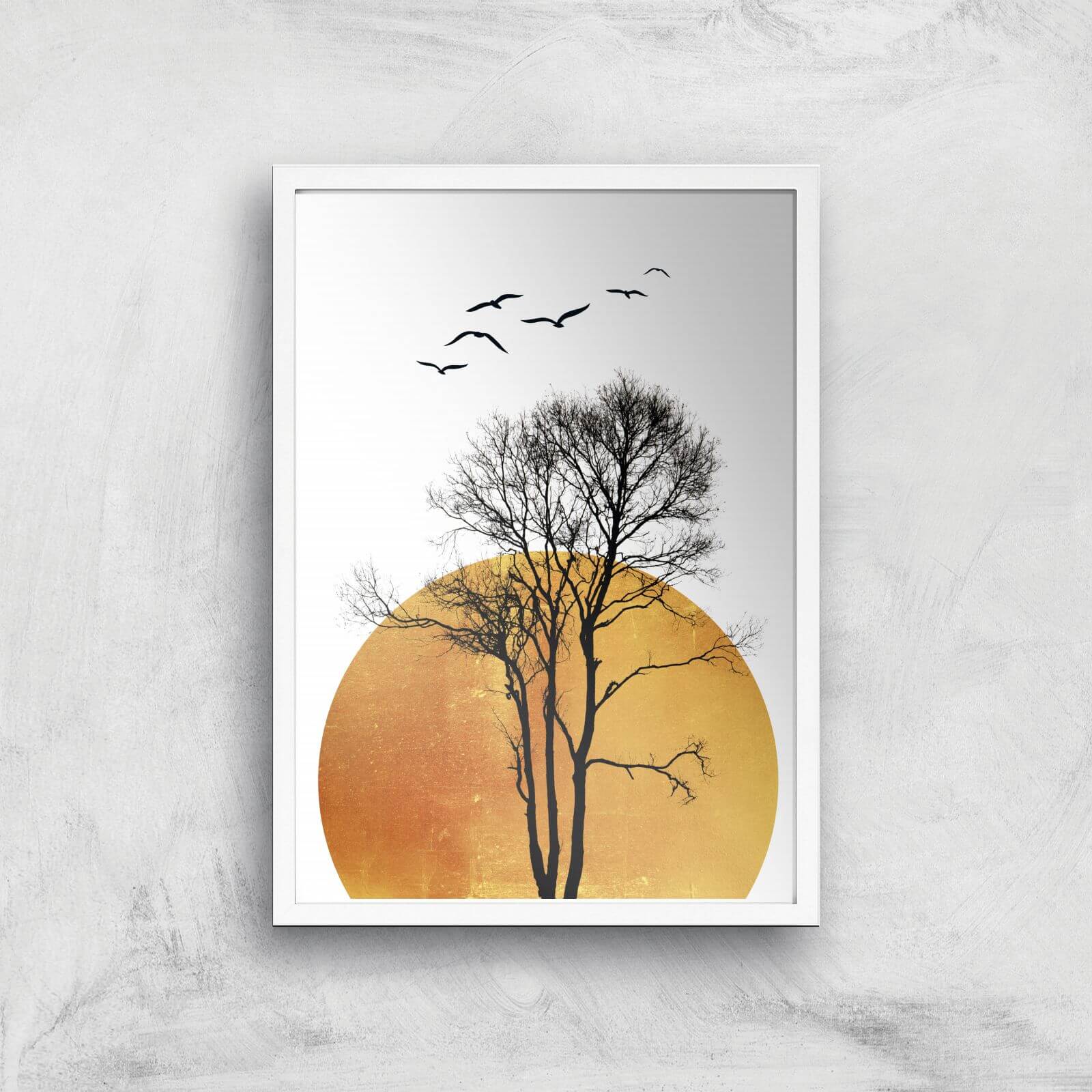 Kubistika Winter Sunrise Giclee Art Print - A2 - White Frame