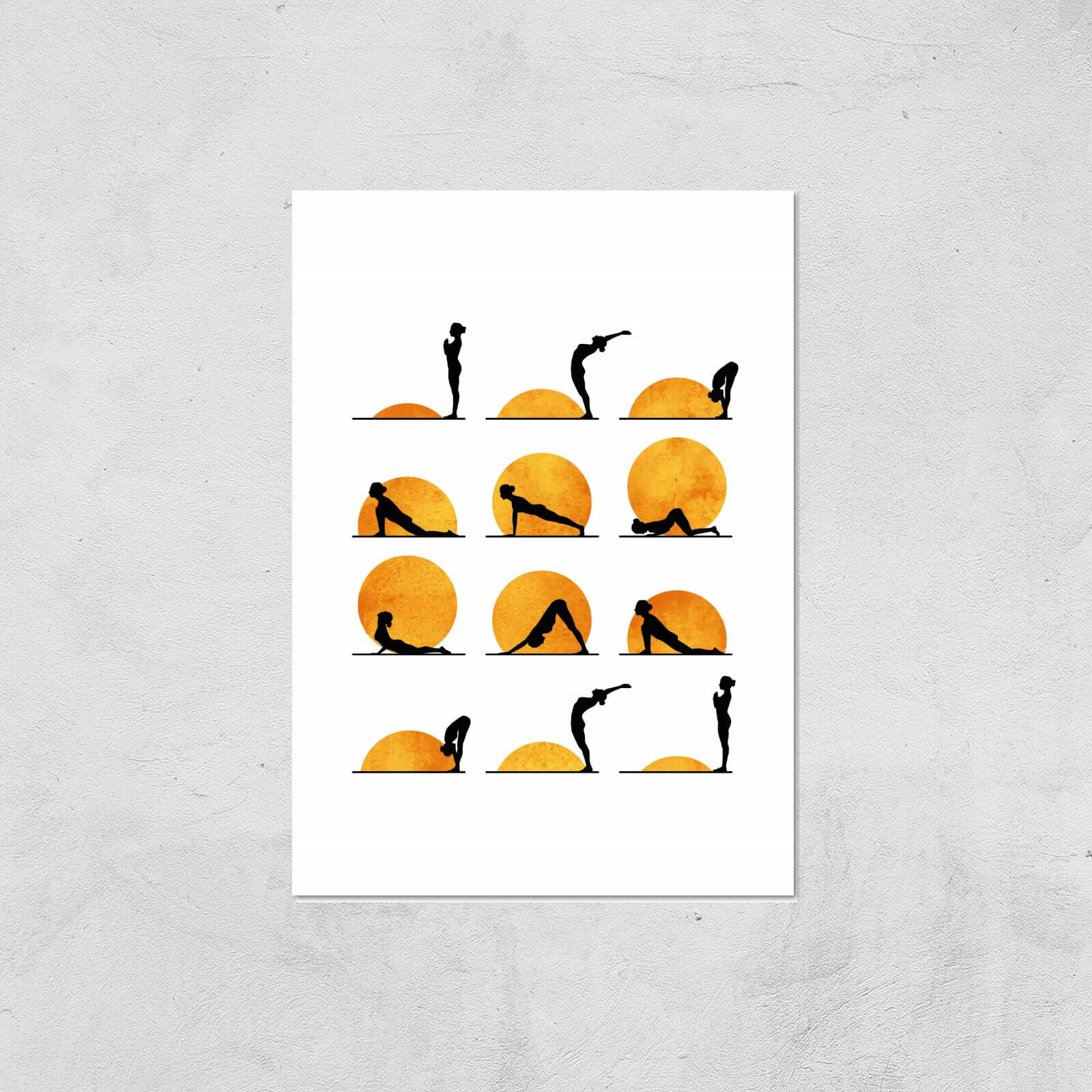Kubistika Yoga Sun Giclee Art Print - A4 - Print Only