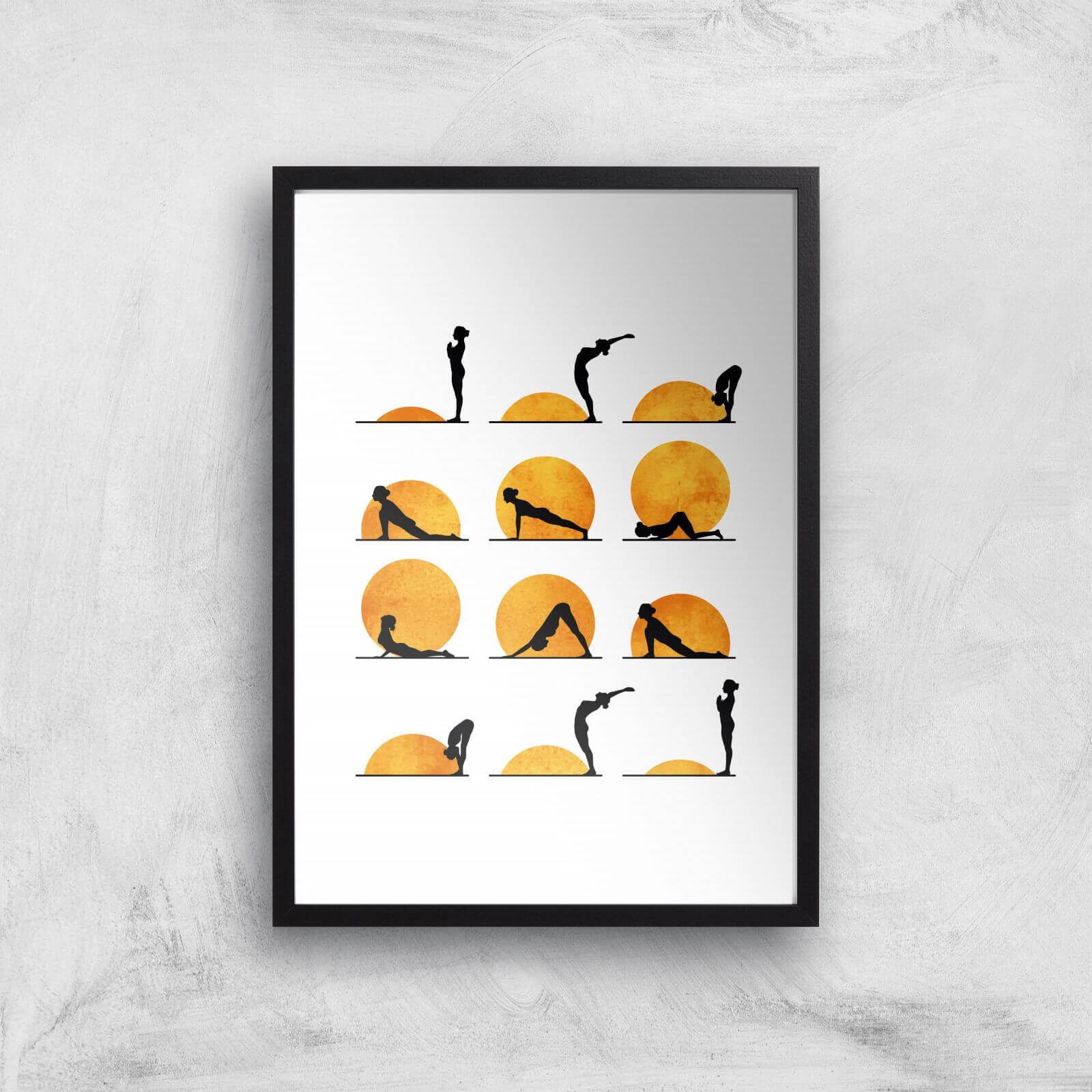 Kubistika Yoga Sun Giclee Art Print - A2 - Black Frame
