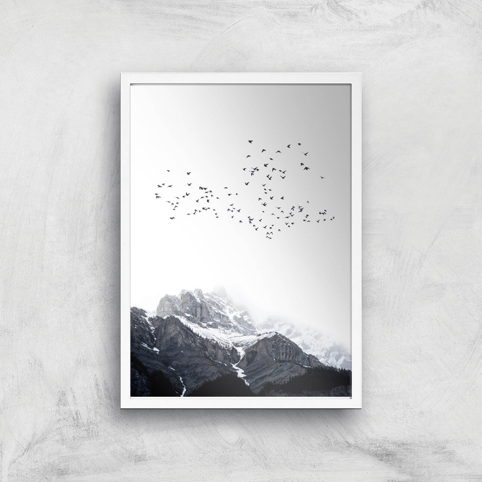 Kubistika The Mountains Giclee Art Print - A3 - White Frame