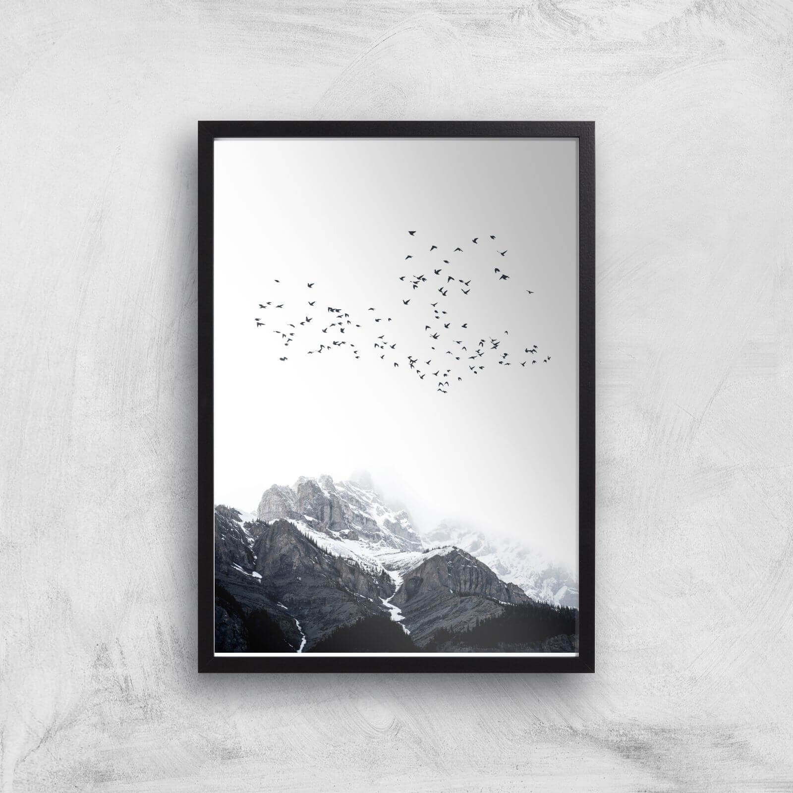 Kubistika The Mountains Giclee Art Print - A3 - Black Frame