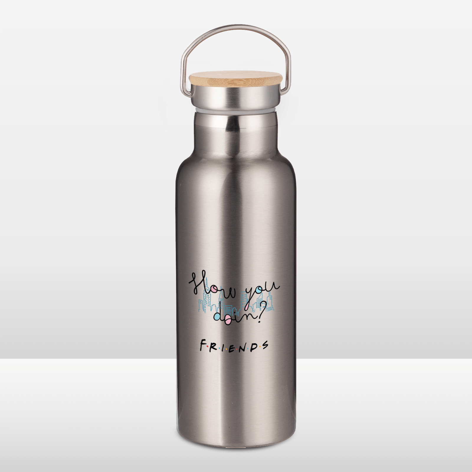 Friends How You Doin Portable Insulated Water Bottle - Steel