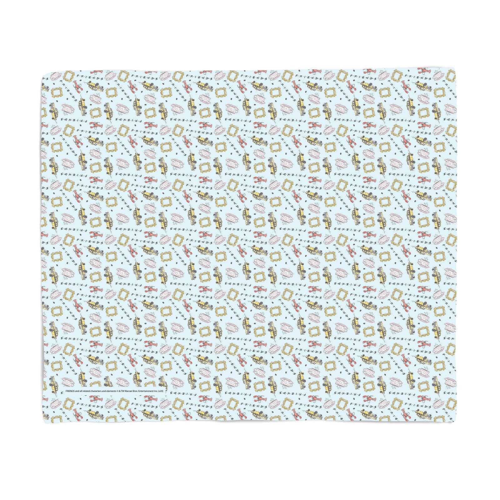 Friends Cool Tone Pattern Fleece Blanket - M | M