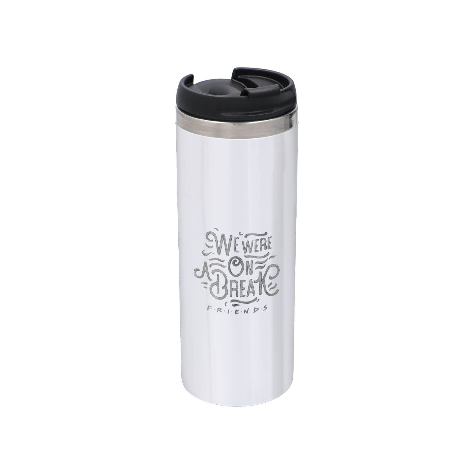 Friends We Were On A Break Vintage Stainless Steel Thermo Travel Mug - Metallic Finish