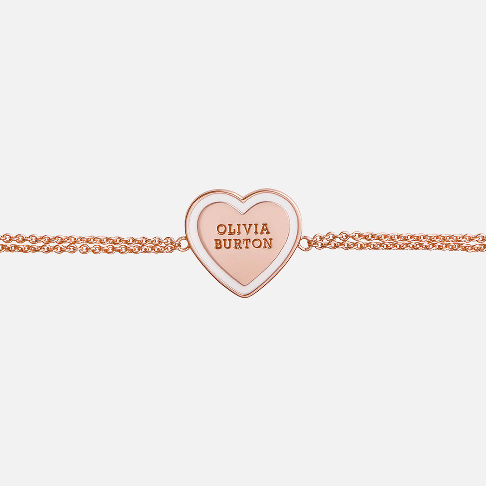Olivia Burton Women's Candy Shop Sweet Heart Bracelet - Rose Gold and White Enamel