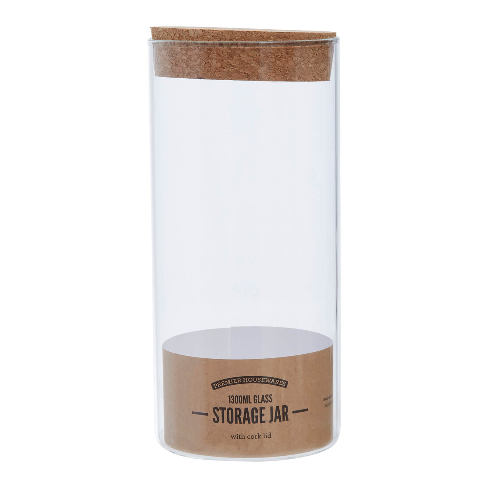 Image of Tromso Glass Storage Jar with Cork Lid - Large