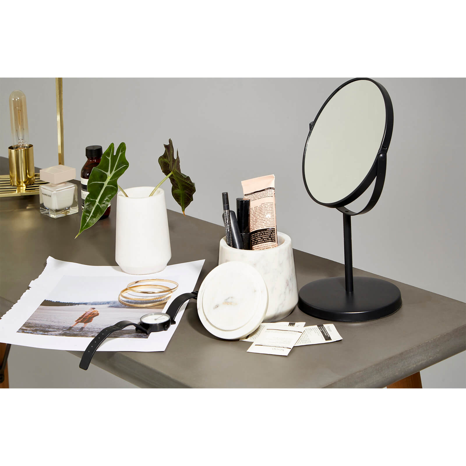 Grey Swivel Table Mirror