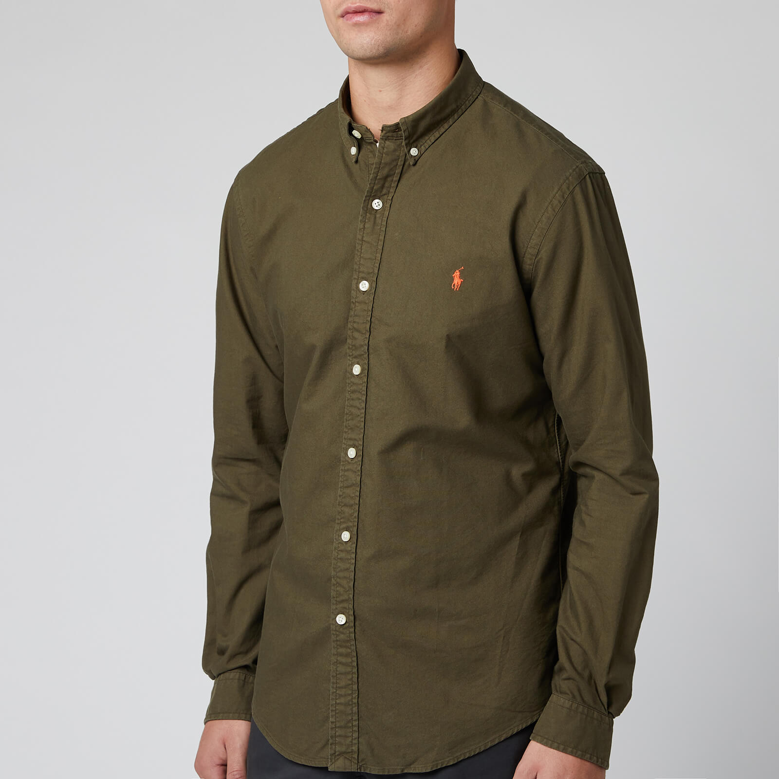 Polo Ralph Lauren Men's Slim Fit Garment Dyed Oxford Shirt - Defender Green - S