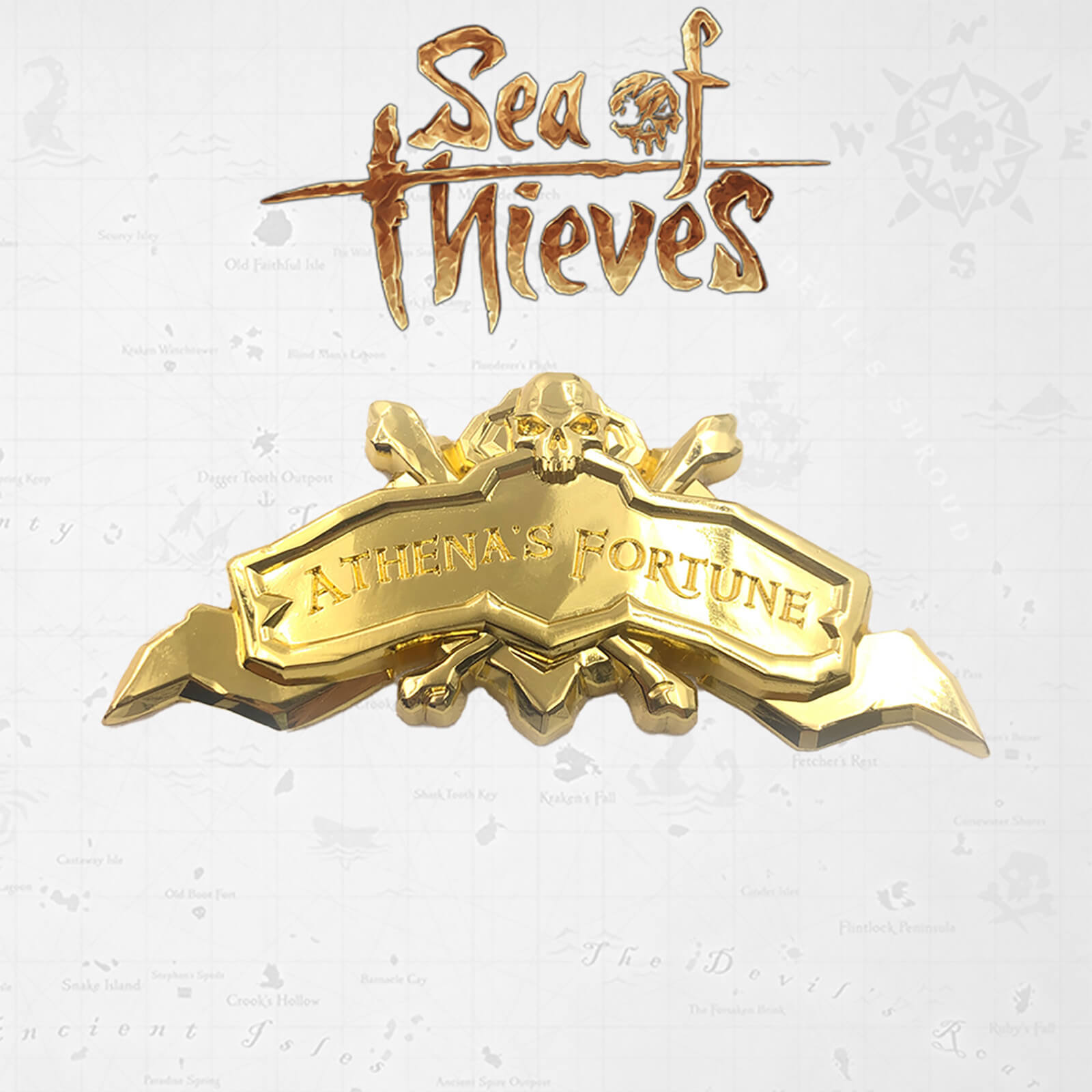 Image of Sea of Thieves Athena's Fortune Ship Plaque 24K Gold Plated Limited Edition Replica