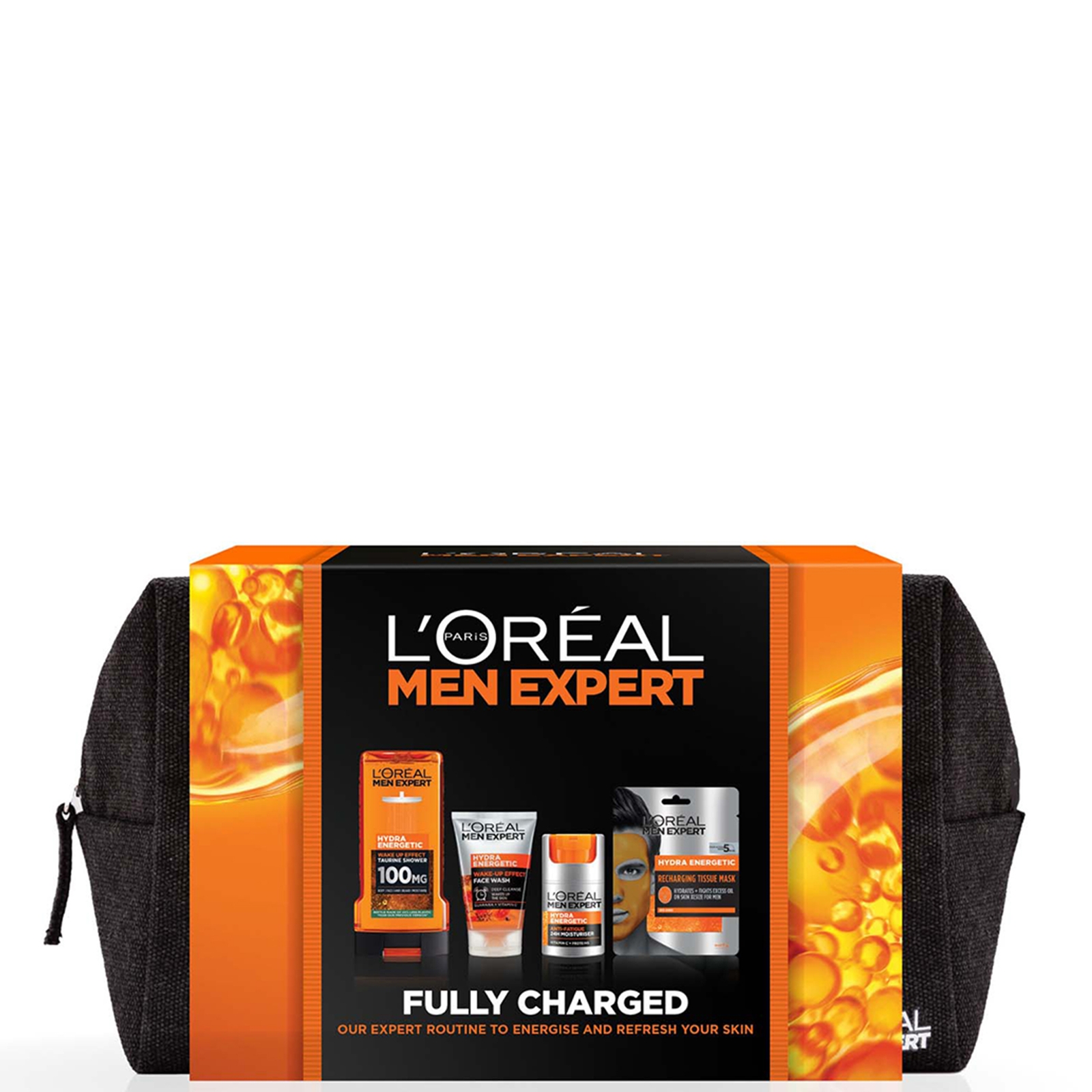 L'Oreal Paris Men Expert Full Charged Washbag 4 Piece Gift Set for Him