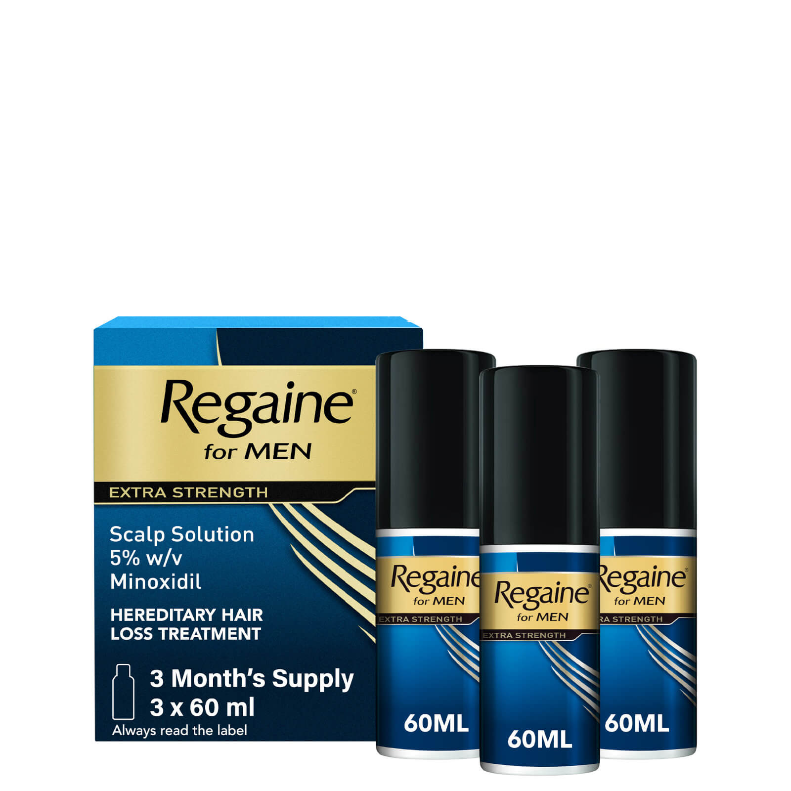 Regaine for Men Extra Strength Scalp Solution (3 Month Supply) 3 x 60ml