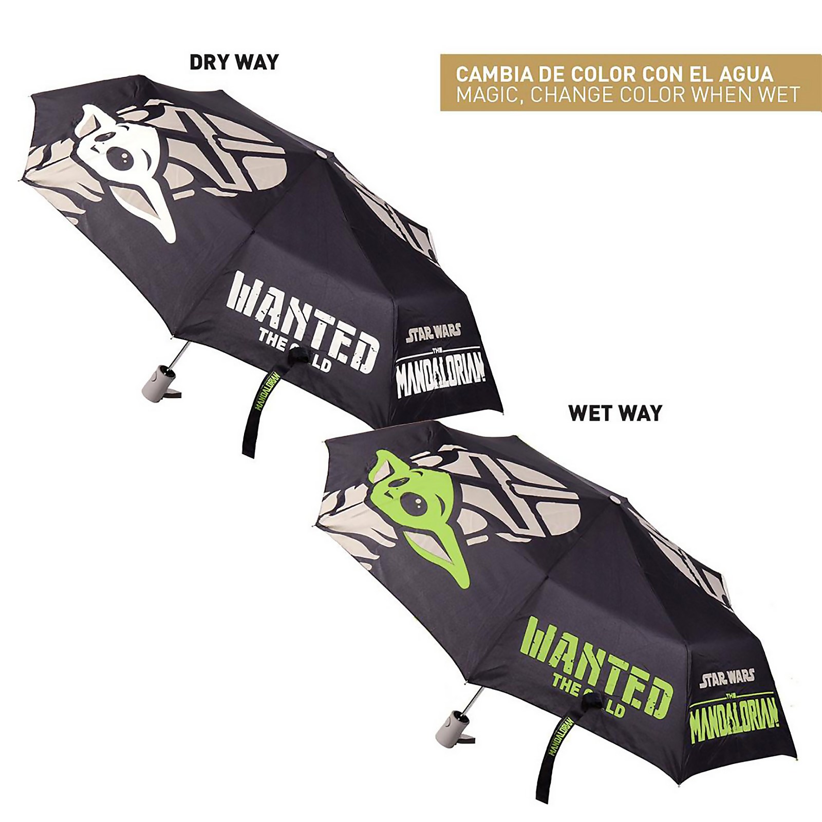 Star Wars : The Mandalorian Mando & The Child (Baby Yoda) Parapluie à Couleur Changeante