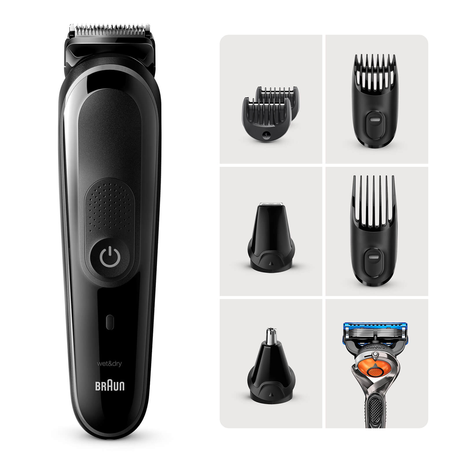 

Braun 8-in-1 Styling Kit with 6 attachments and Gillette Razor